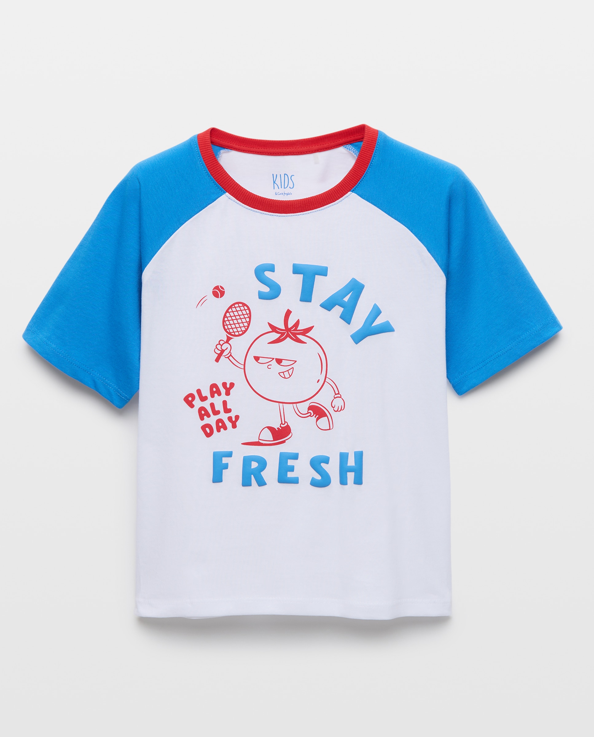 T-shirt de Manga Raglã Curta Desportiva Kids El Corte Inglés Azul-4