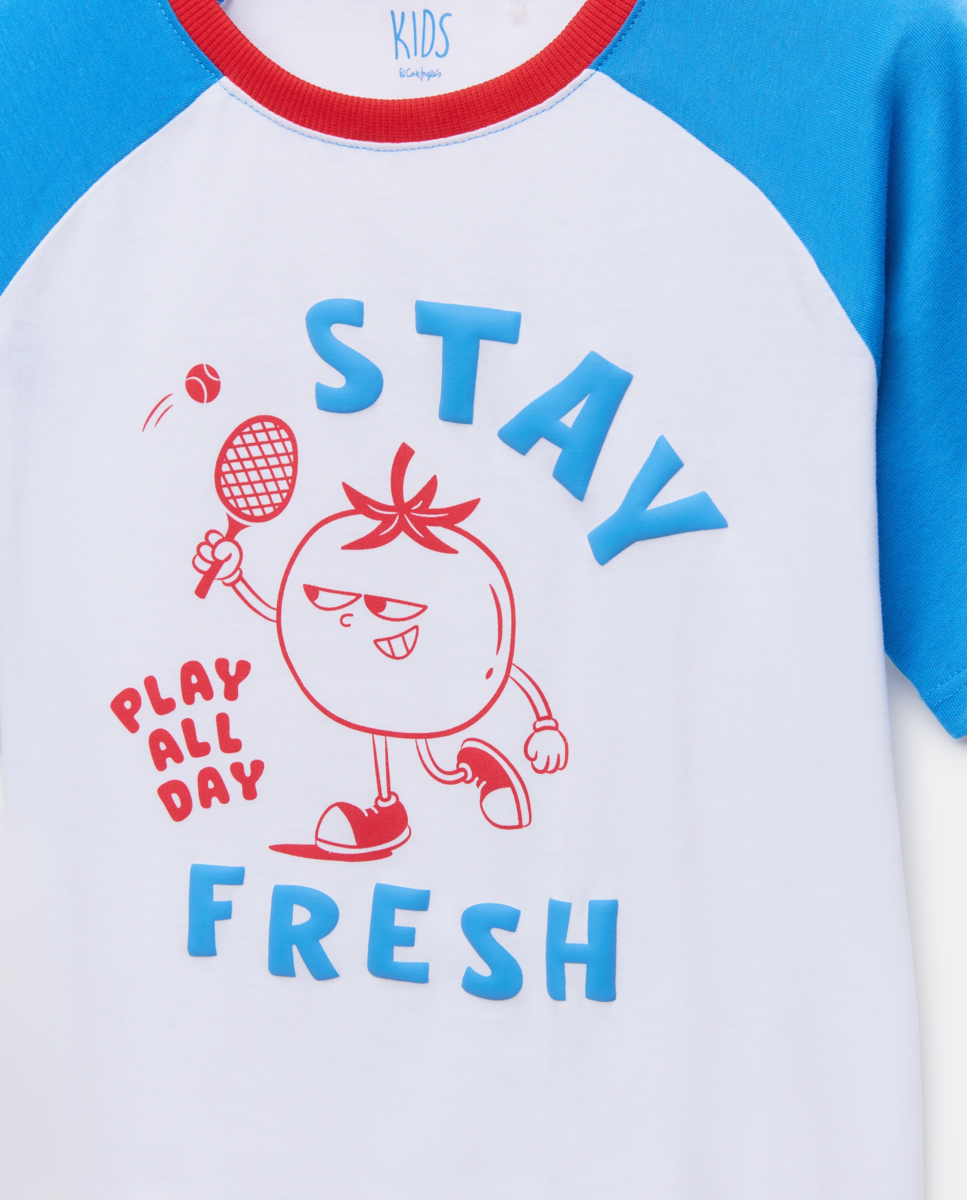 T-shirt de Manga Raglã Curta Desportiva Kids El Corte Inglés Azul-5