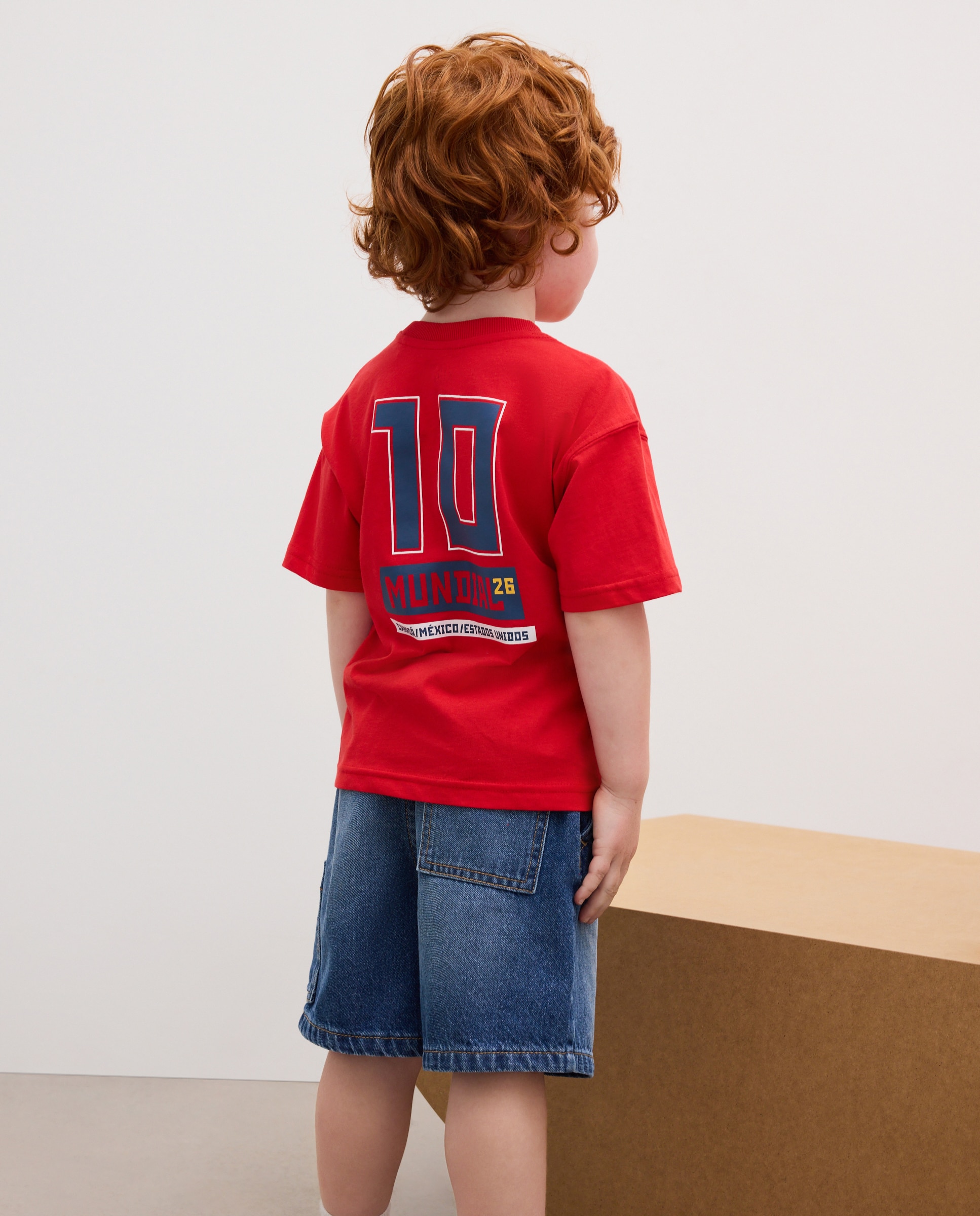 T-shirt de Manga Curta e Gola Redonda Mundial para Criança Kids El Corte Inglés 600 Vermelho-3