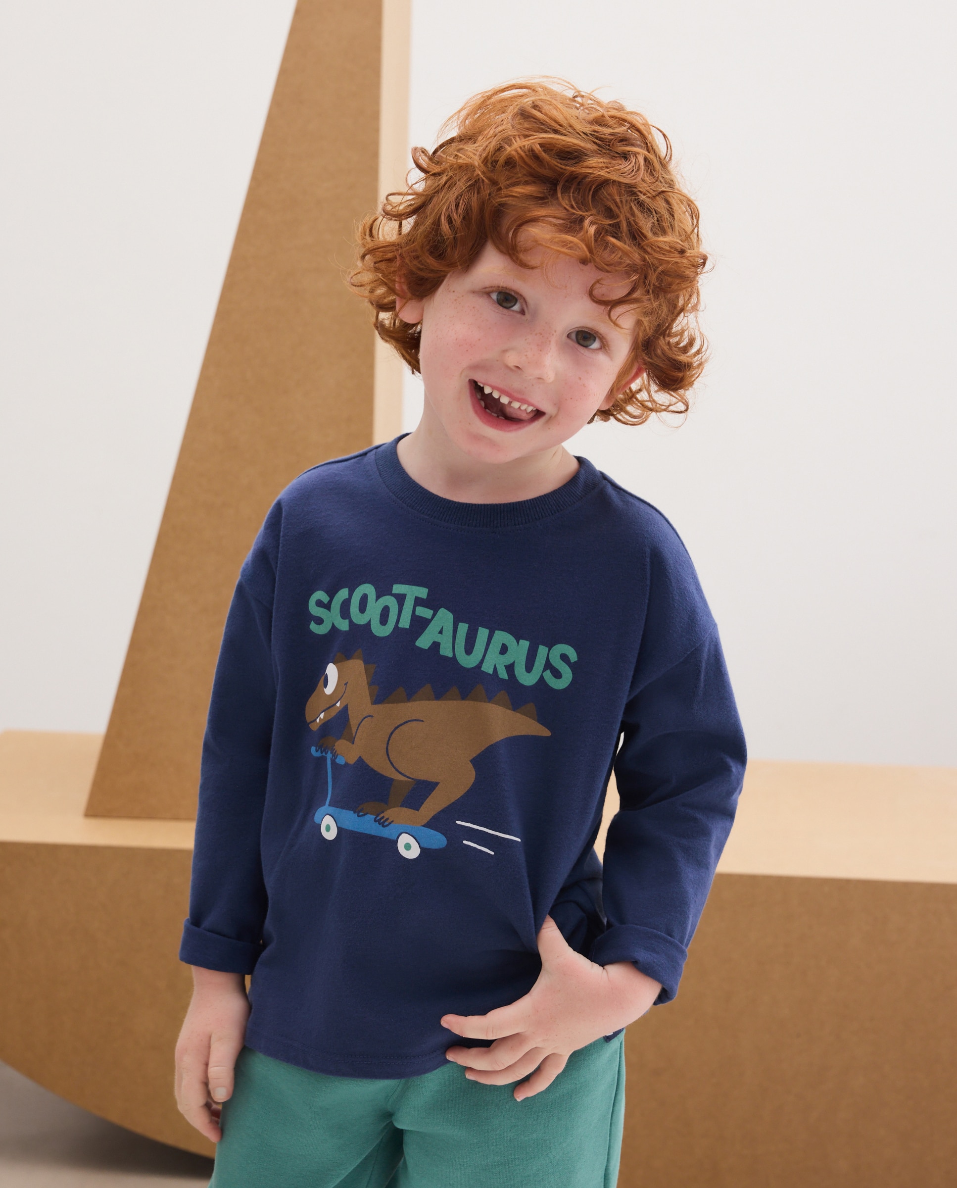 Camiseta manga larga walter print de niño - Kids El Corte Inglés - Azul Azul-1