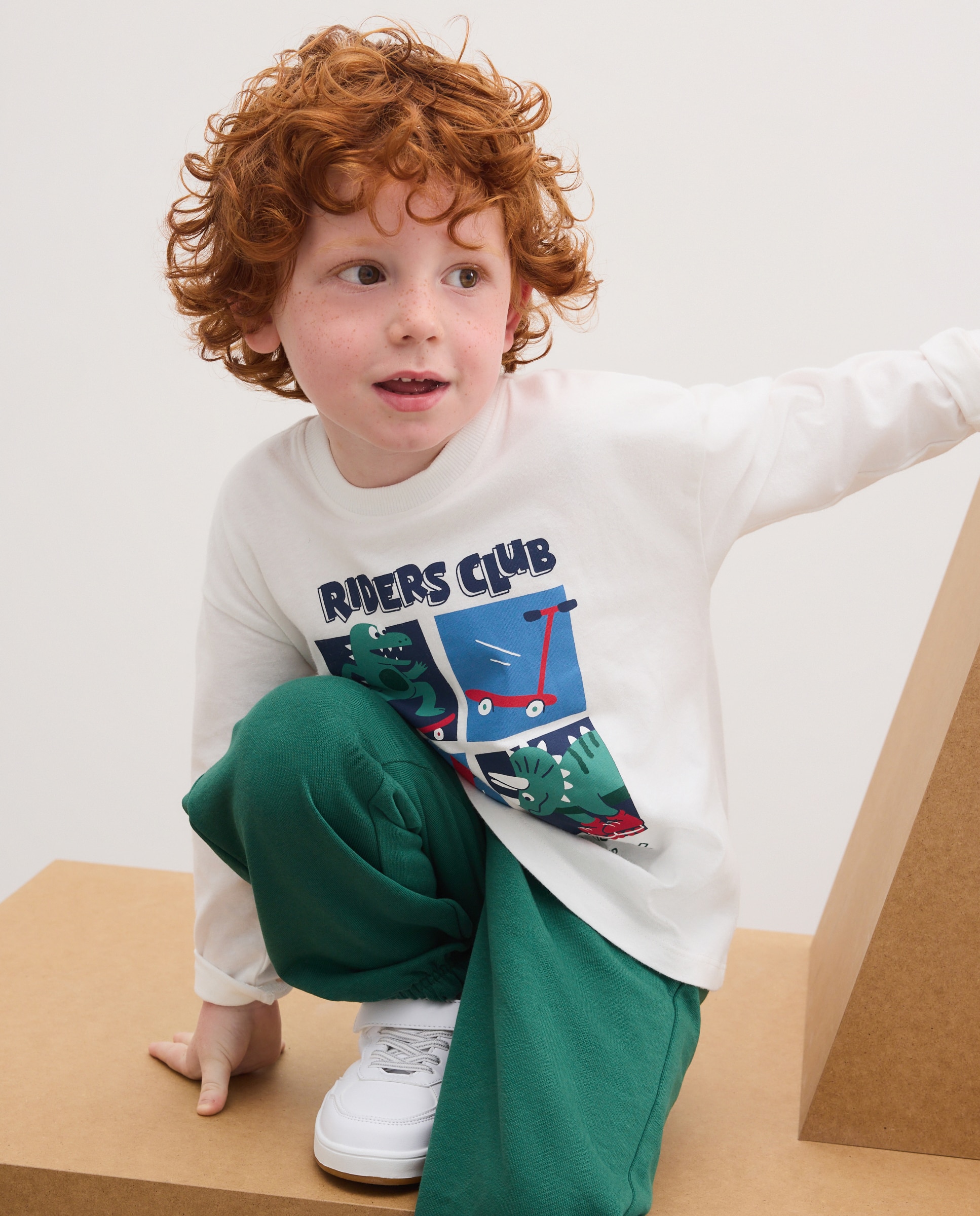 Camiseta manga larga walter print de niño - Kids El Corte Inglés - Blanco Blanco-1