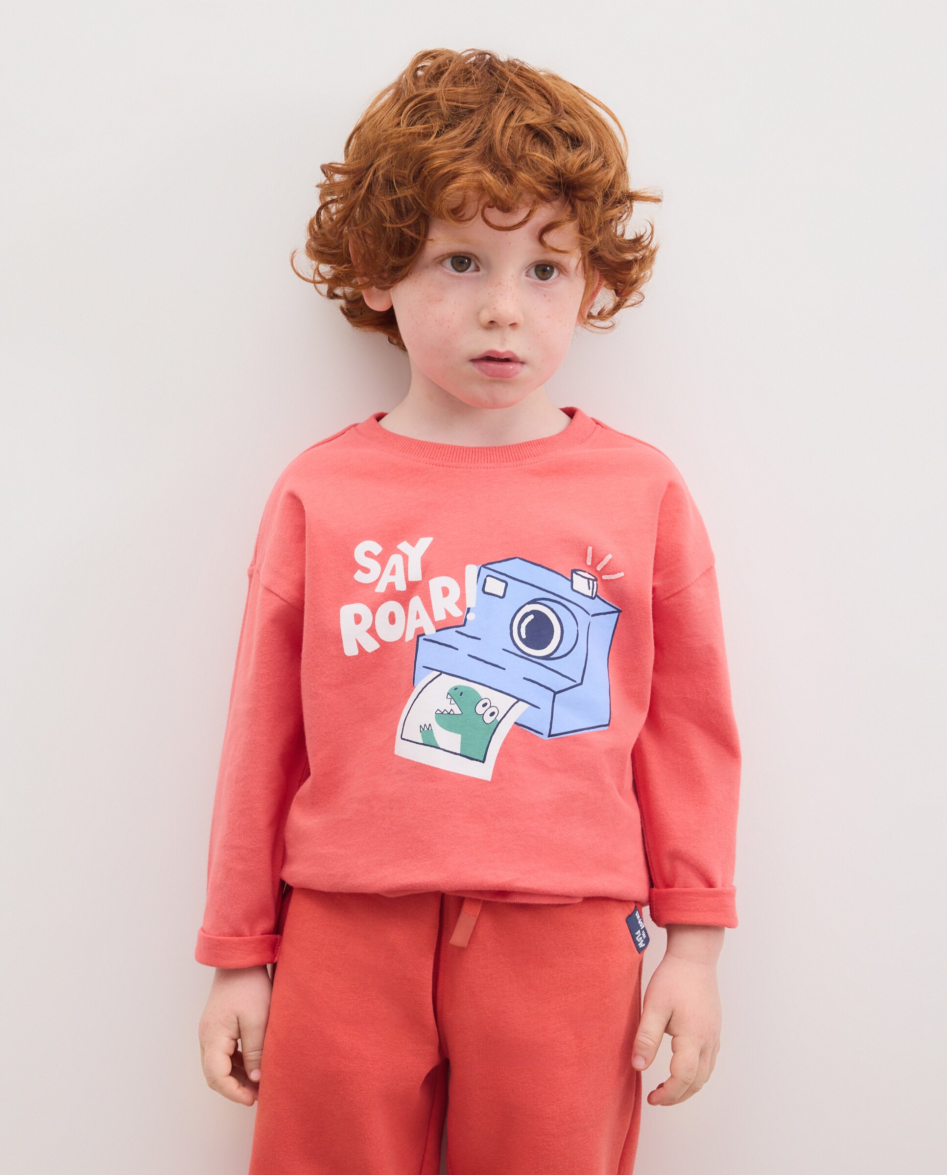 Camiseta manga larga walter print de niño - Kids El Corte Inglés - Rojo Rojo-1