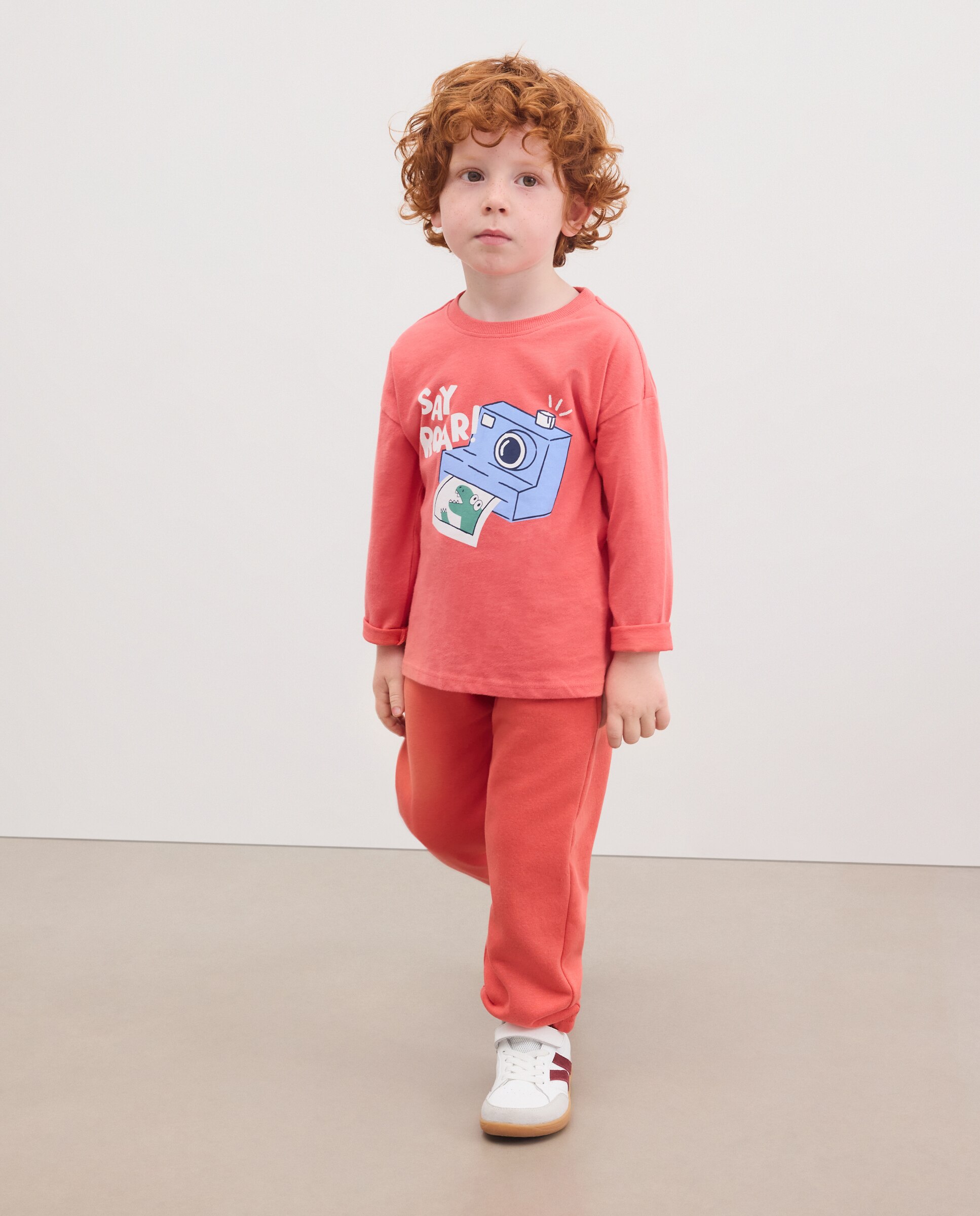 Camiseta manga larga walter print de niño - Kids El Corte Inglés - Rojo Rojo-2