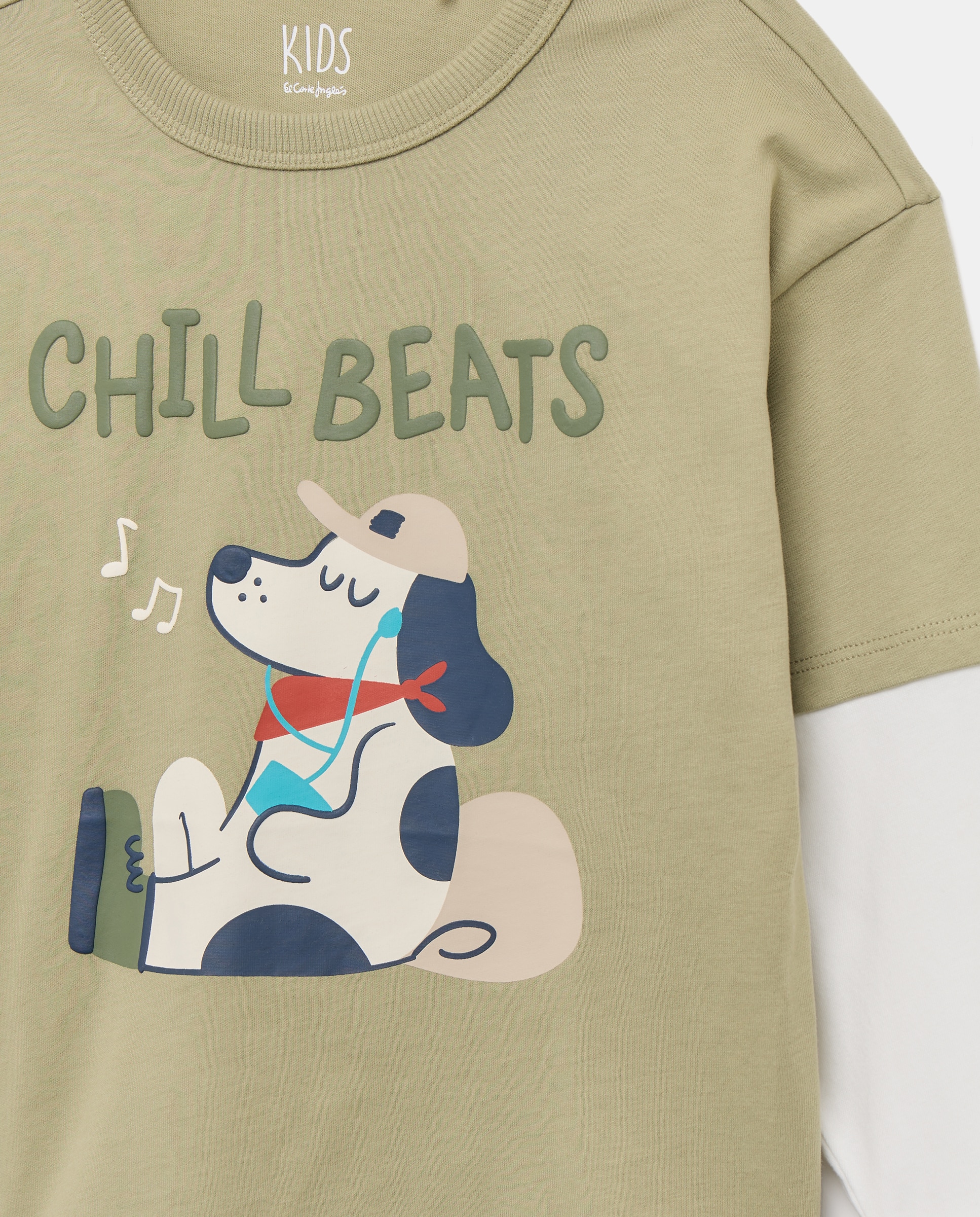 Camiseta manga larga con doble manga de niño - Kids El Corte Inglés - Blanco Blanco-5