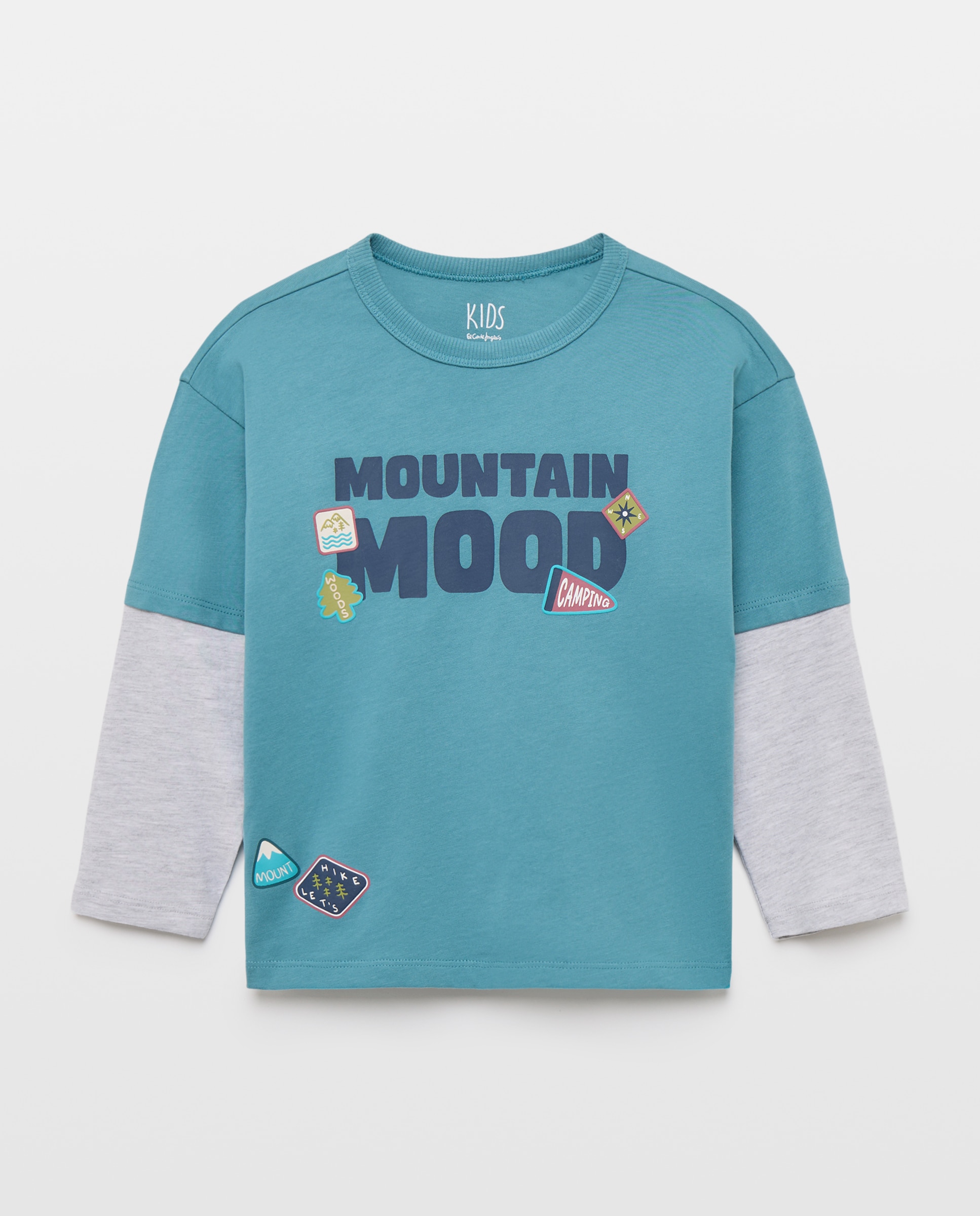 Camiseta manga larga con doble manga de niño - Kids El Corte Inglés - Azul Azul-1