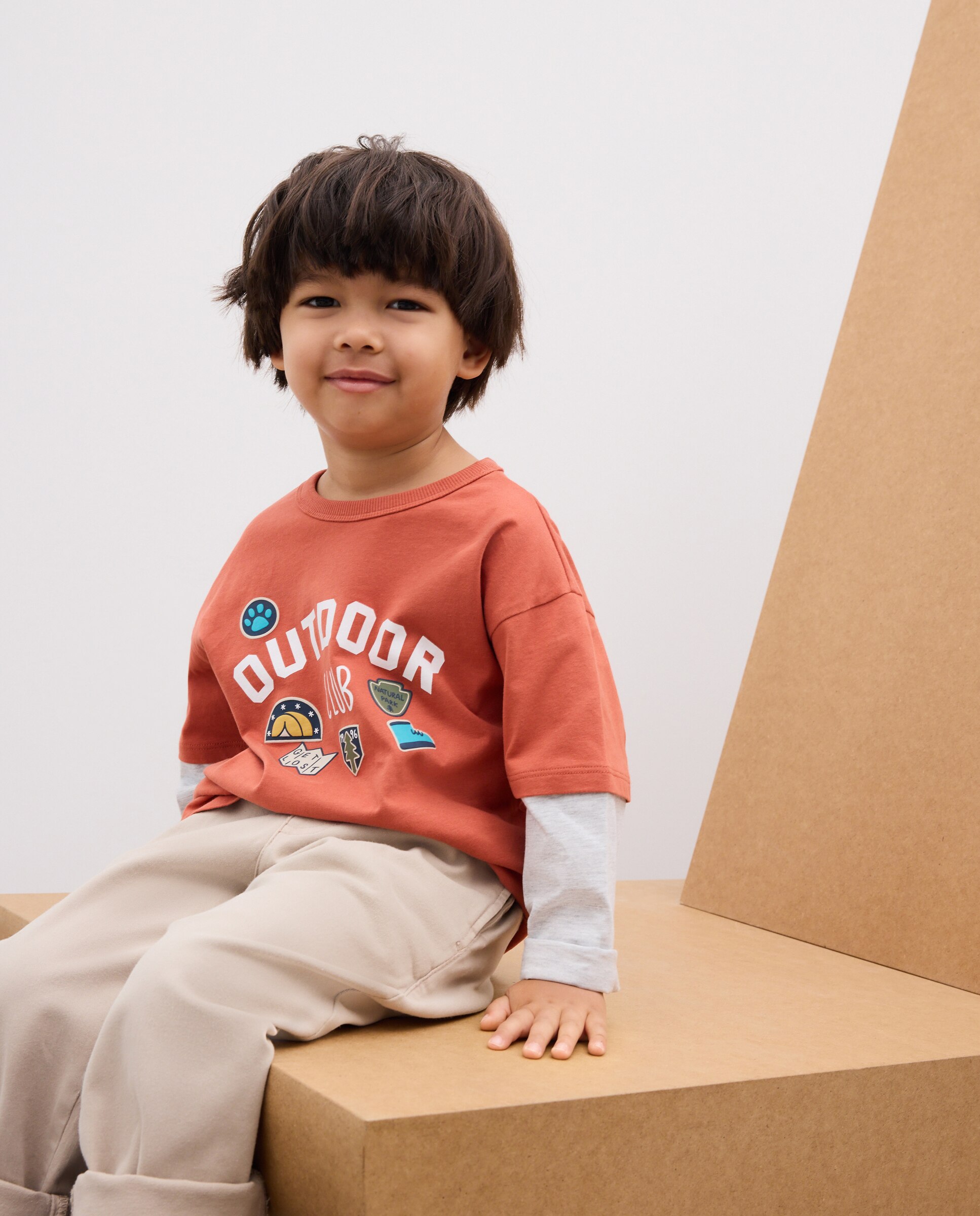 Camiseta manga larga con doble manga de niño - Kids El Corte Inglés - Rojo Rojo-2
