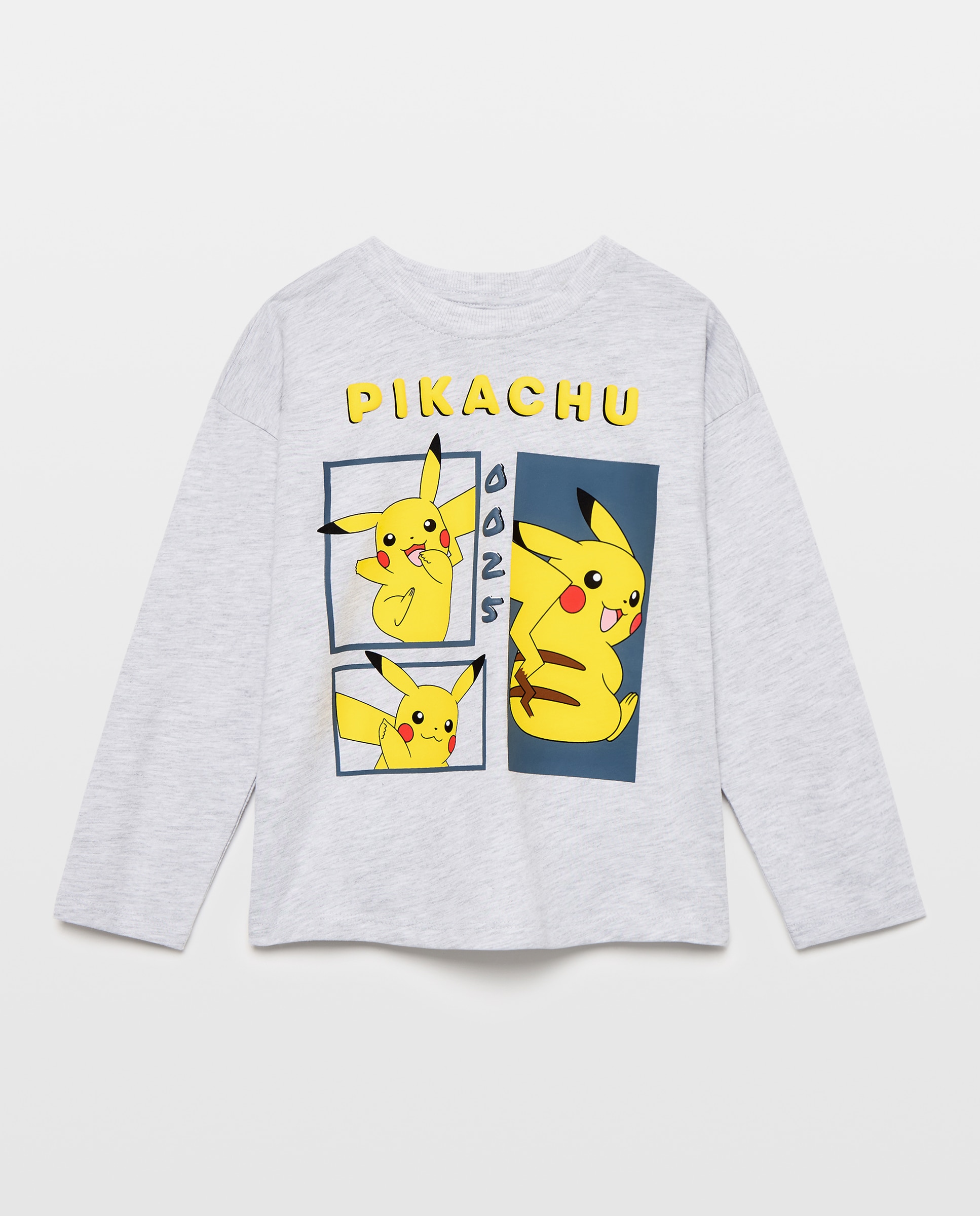 Camiseta cuello caja y manga larga fantasía POKÉMON de niño - Kids El Corte Inglés - Gris Gris-1
