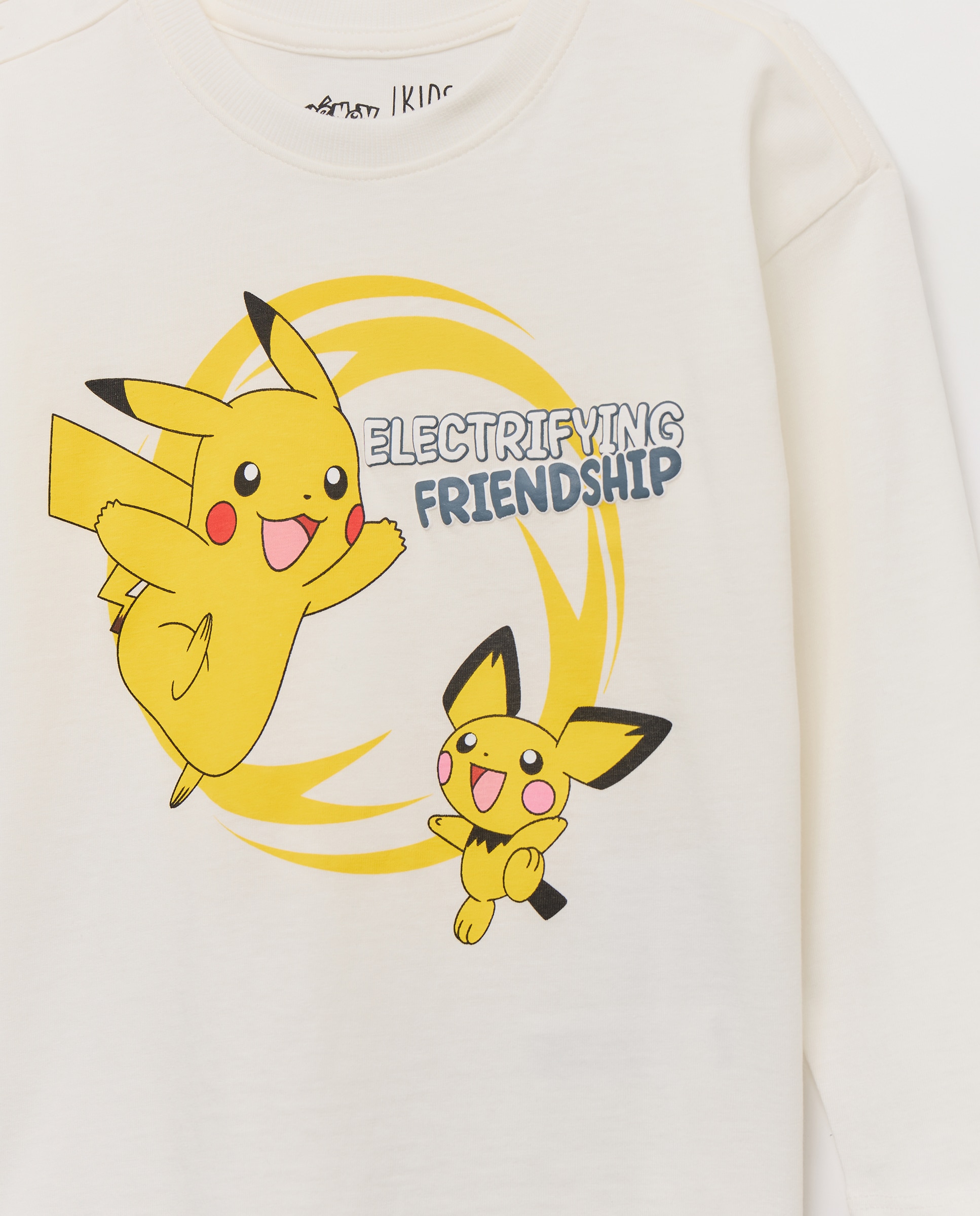 Camisola de Gola Redonda e Manga Comprida com Fantasia Pokémon Branco-2