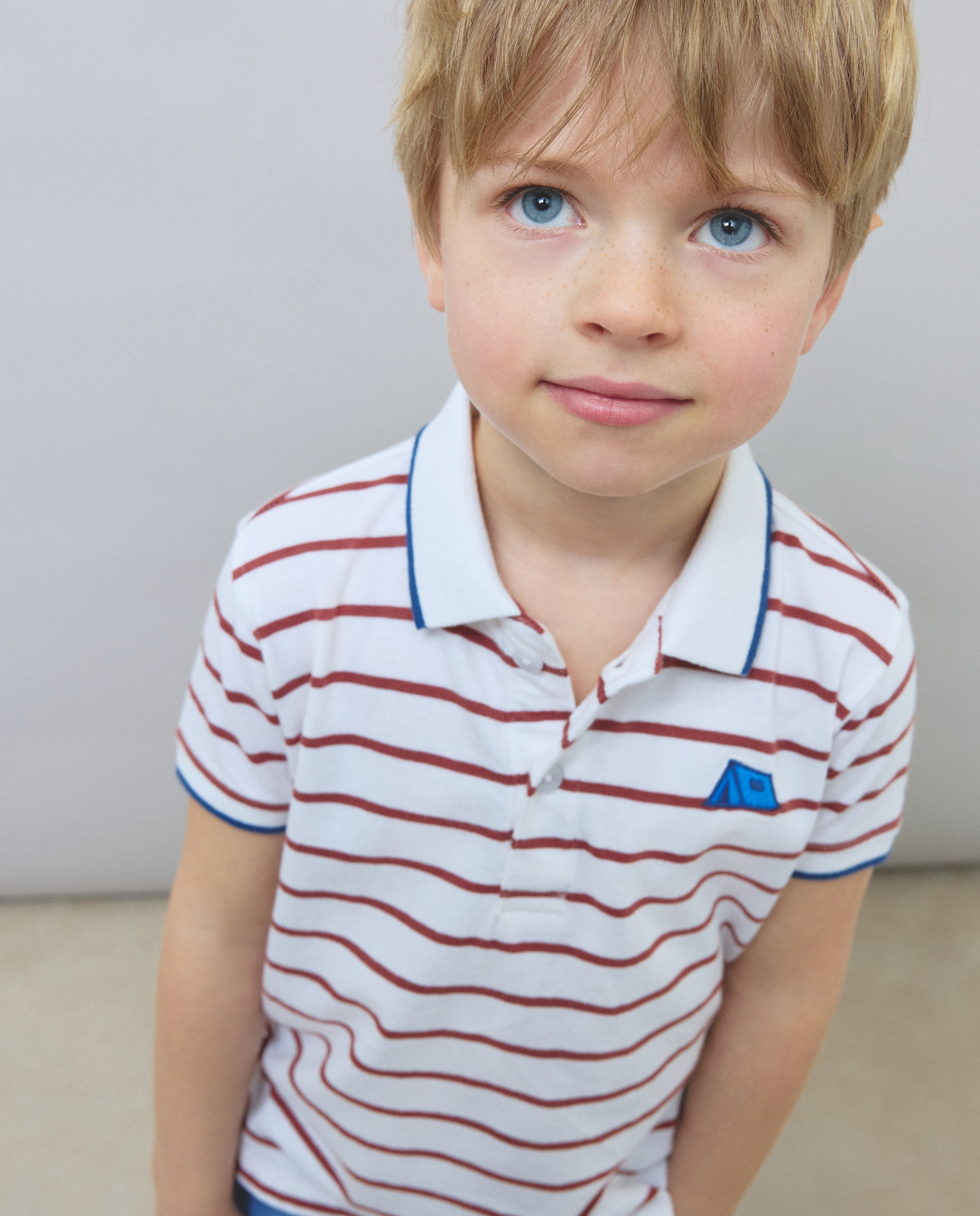 Polo de Manga Curta às Riscas Kids El Corte Inglés Branco-2