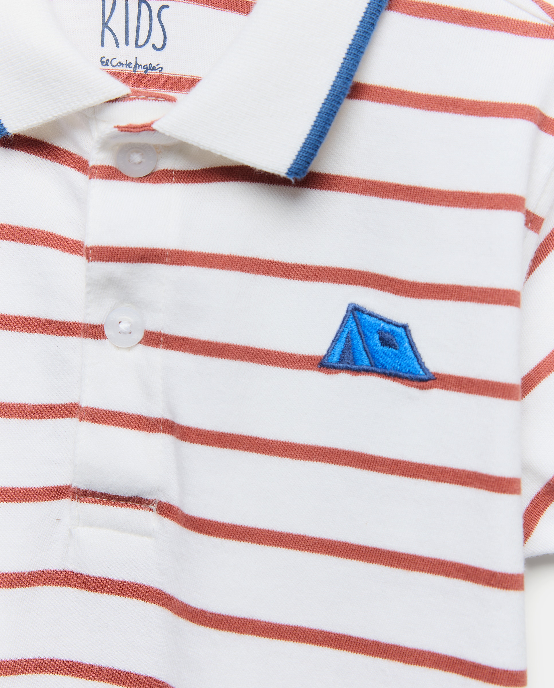 Polo de Manga Curta às Riscas Kids El Corte Inglés Branco-5