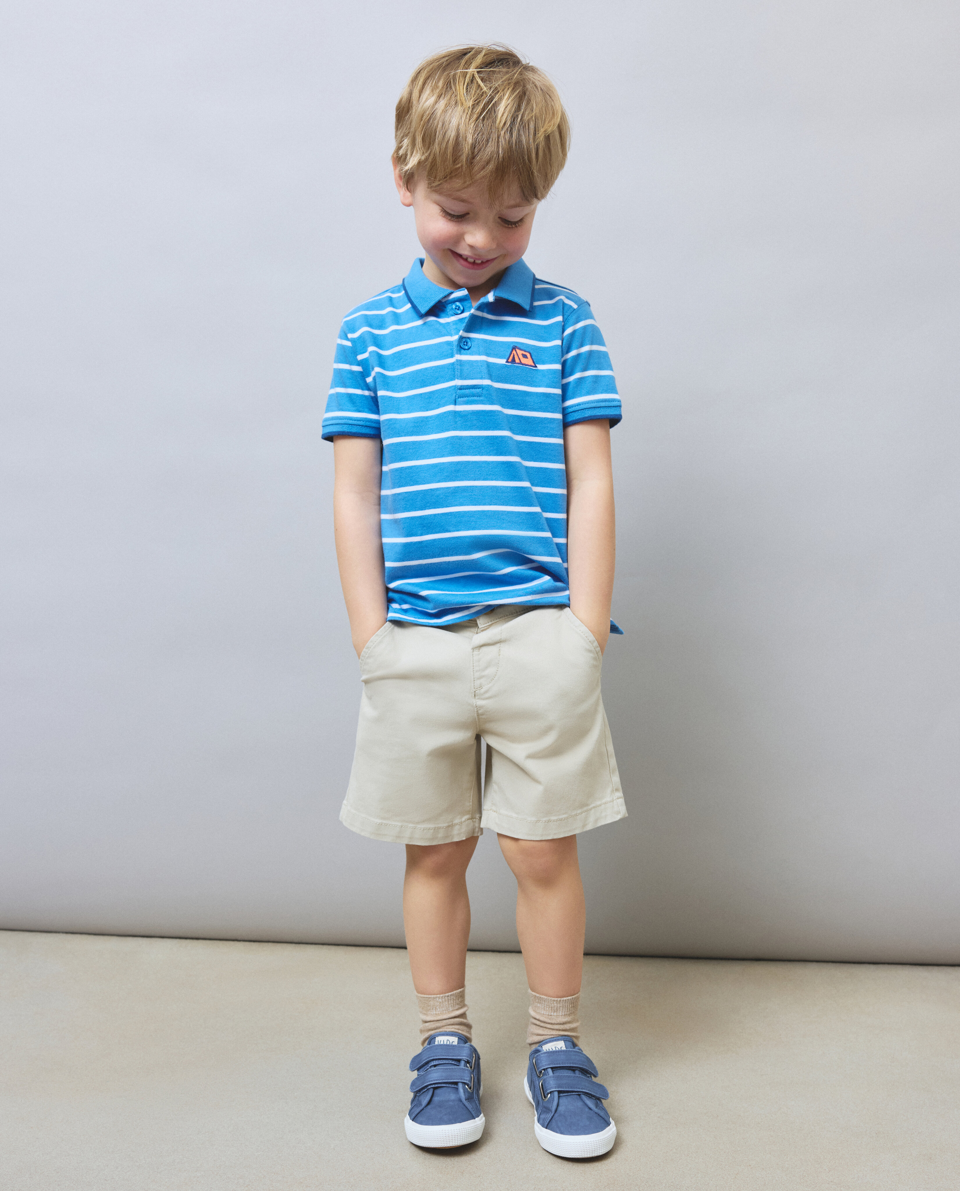 Polo de Manga Curta às Riscas Kids El Corte Inglés Azul-2