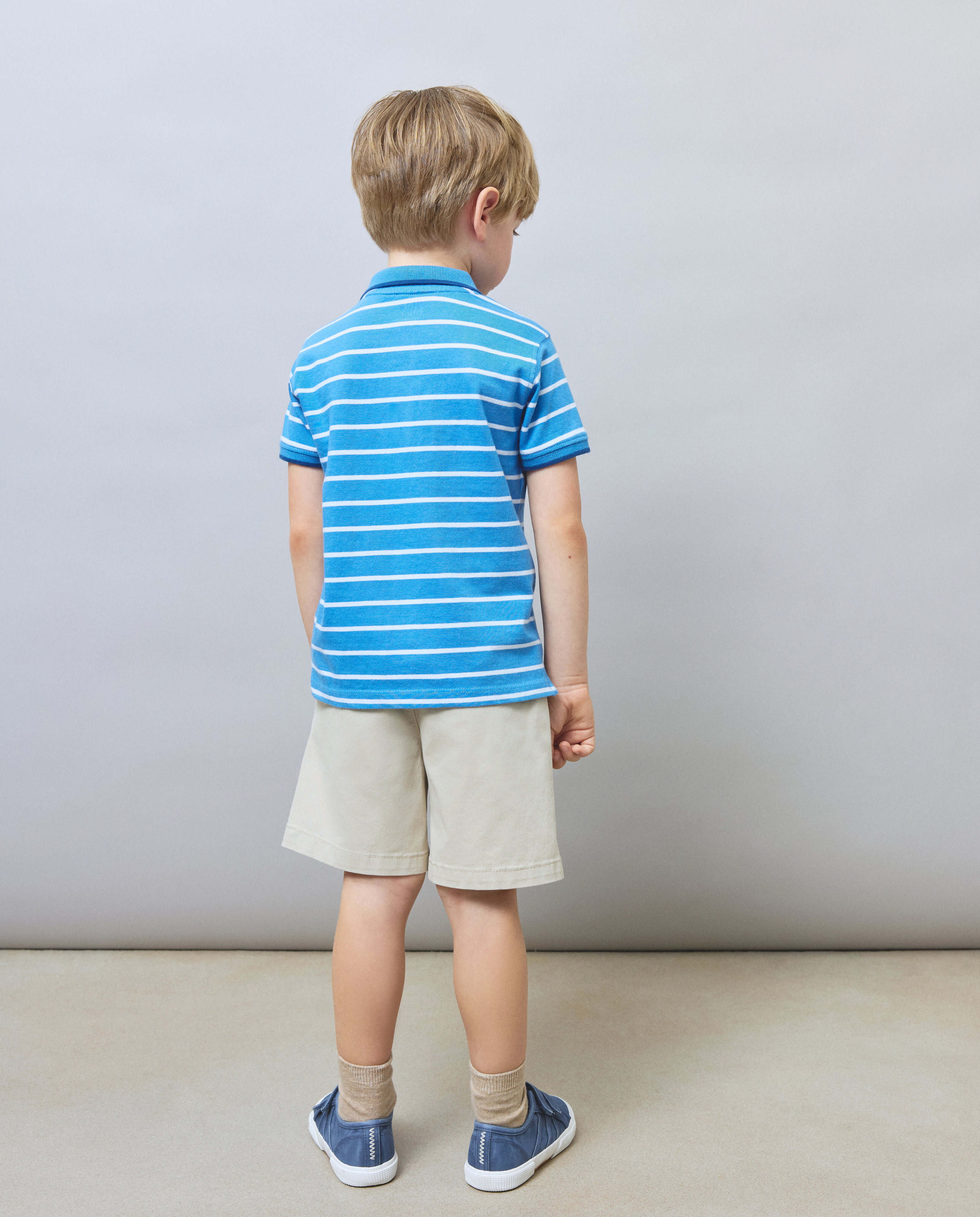 Polo de Manga Curta às Riscas Kids El Corte Inglés Azul-3