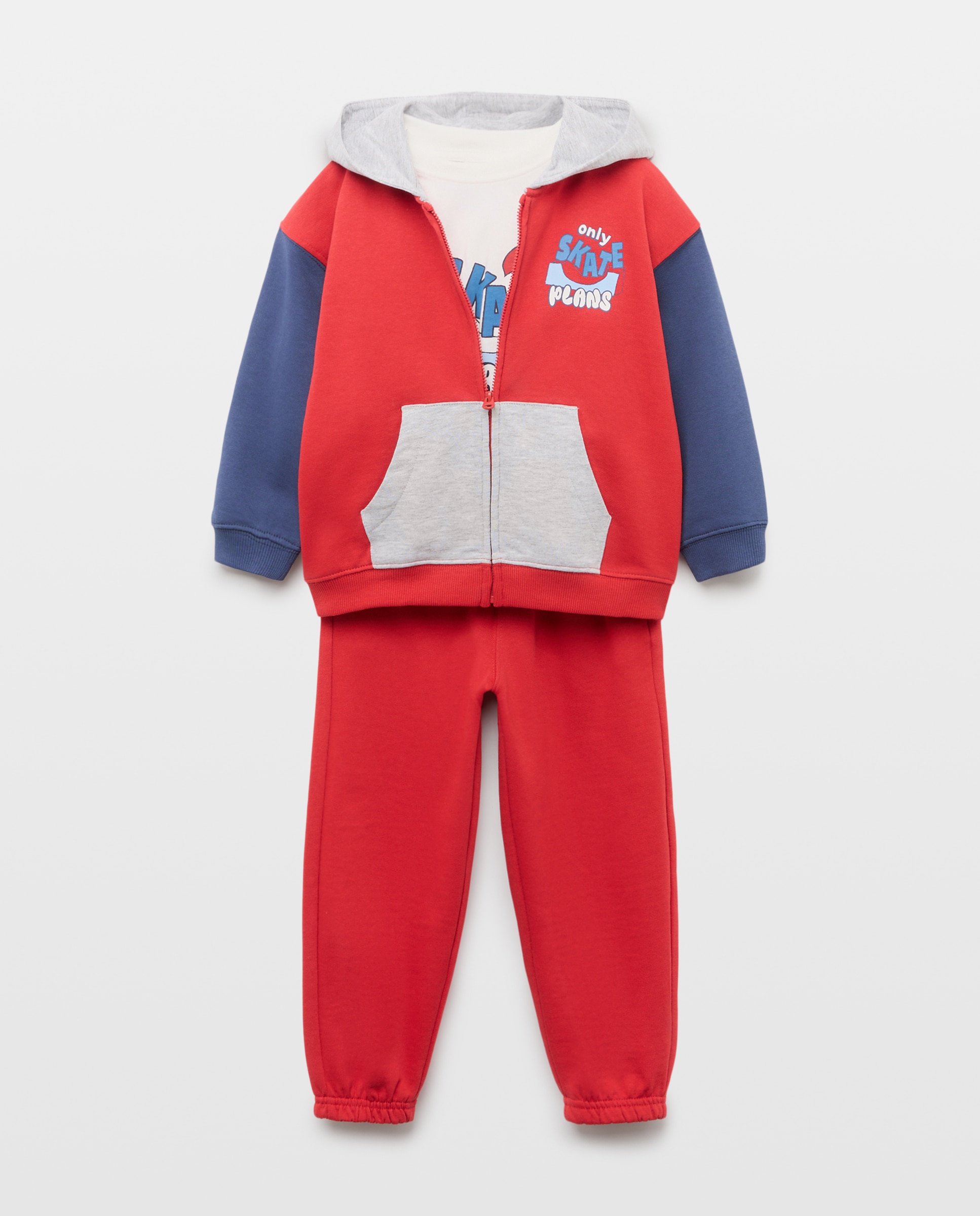 Conjunto de Sweatshirt Aberta com Calças de Felpa Kids El Corte Inglés Vermelho-1