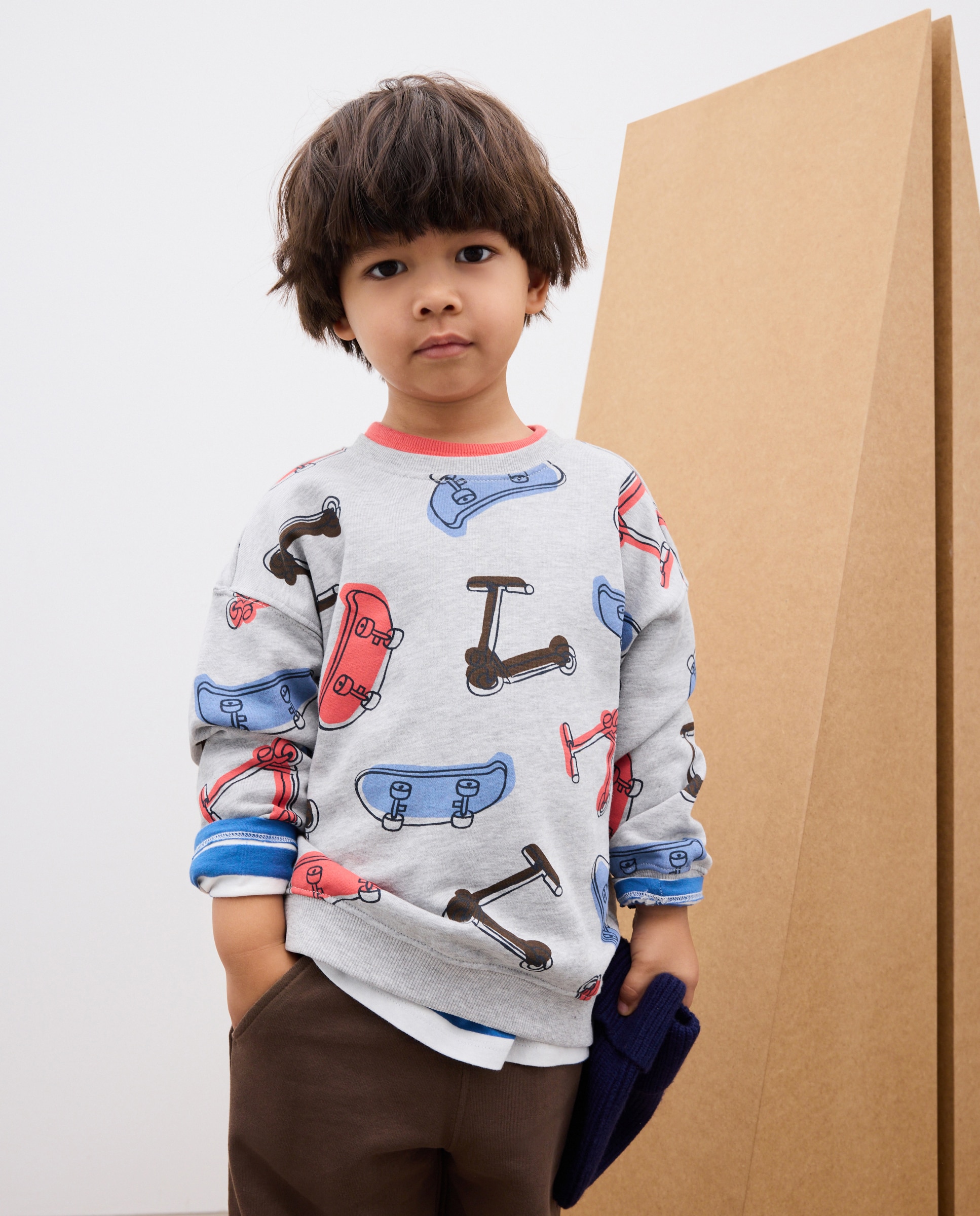Conjunto de sudadera cerrada y pantalón felpa de niño - Kids El Corte Inglés - Marrón Marrón-2