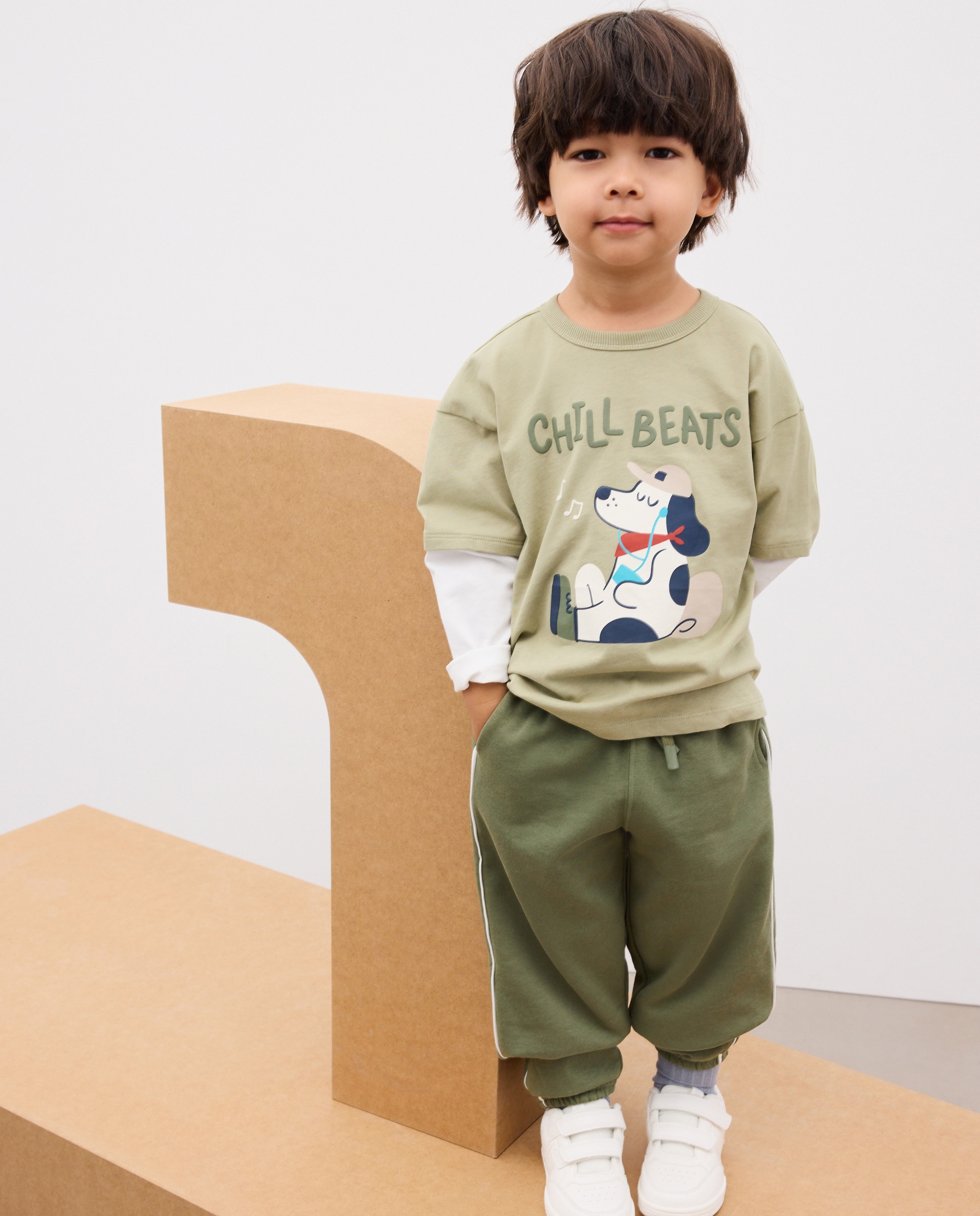 Pantalón felpa tipo jogger con piping de niño - Kids El Corte Inglés - Azul marino Azul marino-1
