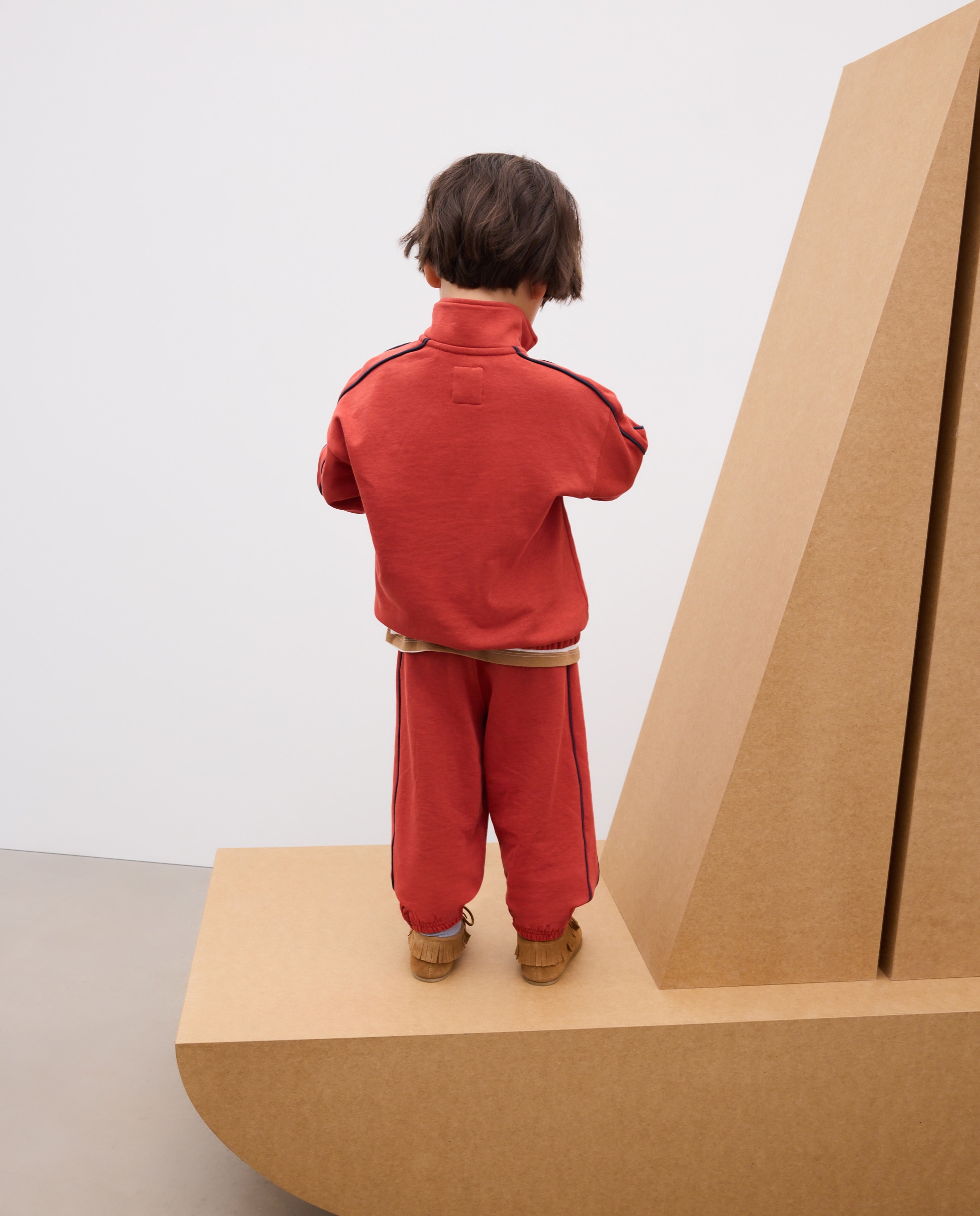 Pantalón felpa tipo jogger con piping de niño - Kids El Corte Inglés - 770 Terracota 770 Terracota-3