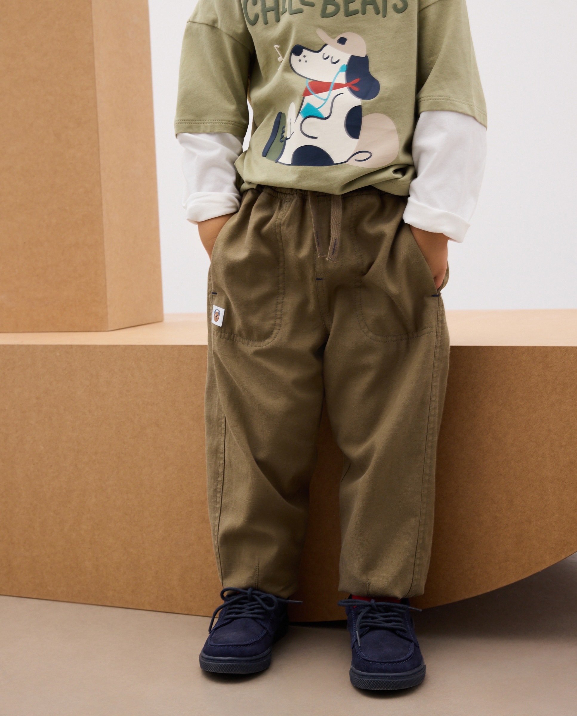 Pantalón Tencell forrado de niño - Kids El Corte Inglés - 520 Kaki 520 Kaki-2
