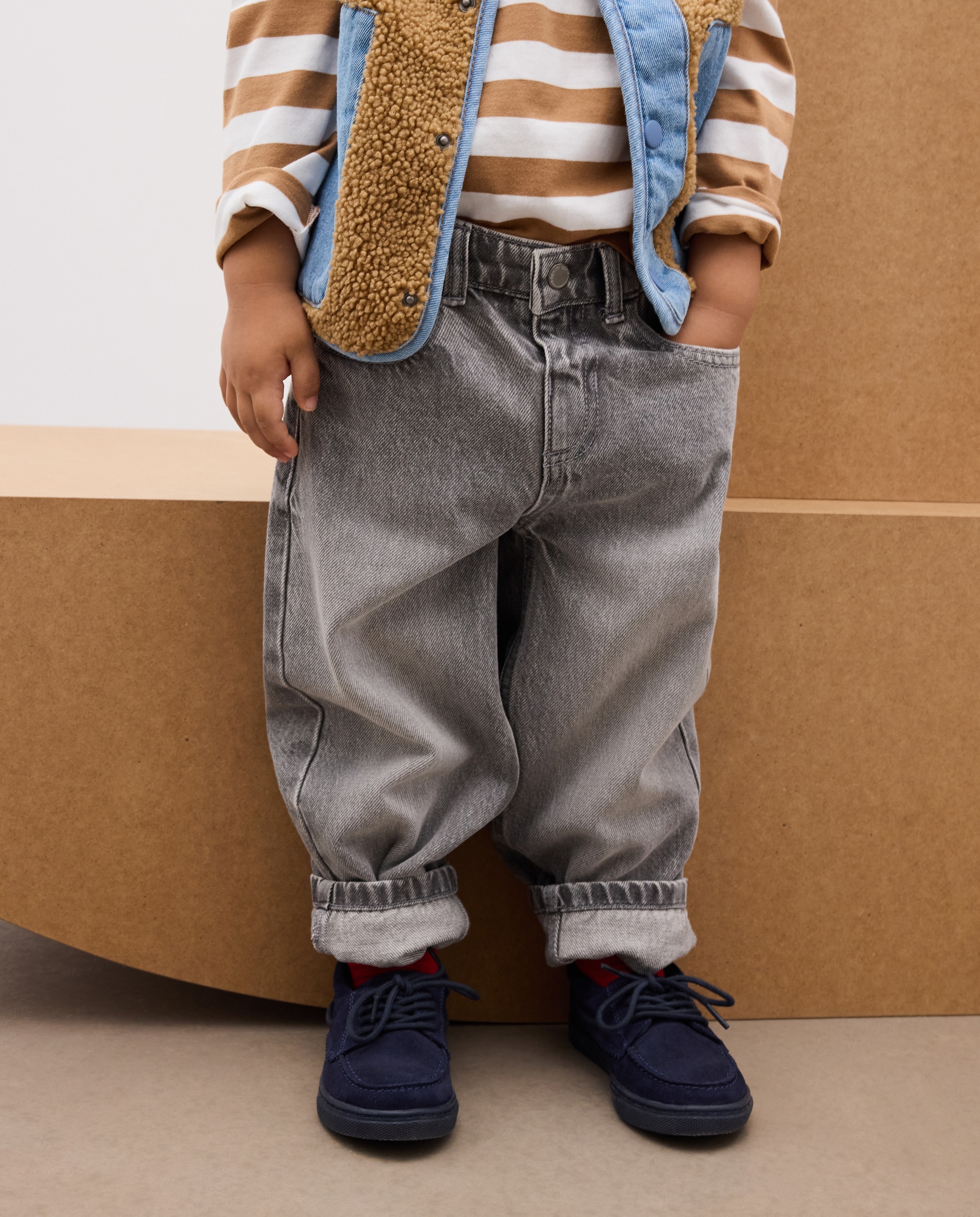 Jeans Baggy Lisas Cinzento-2