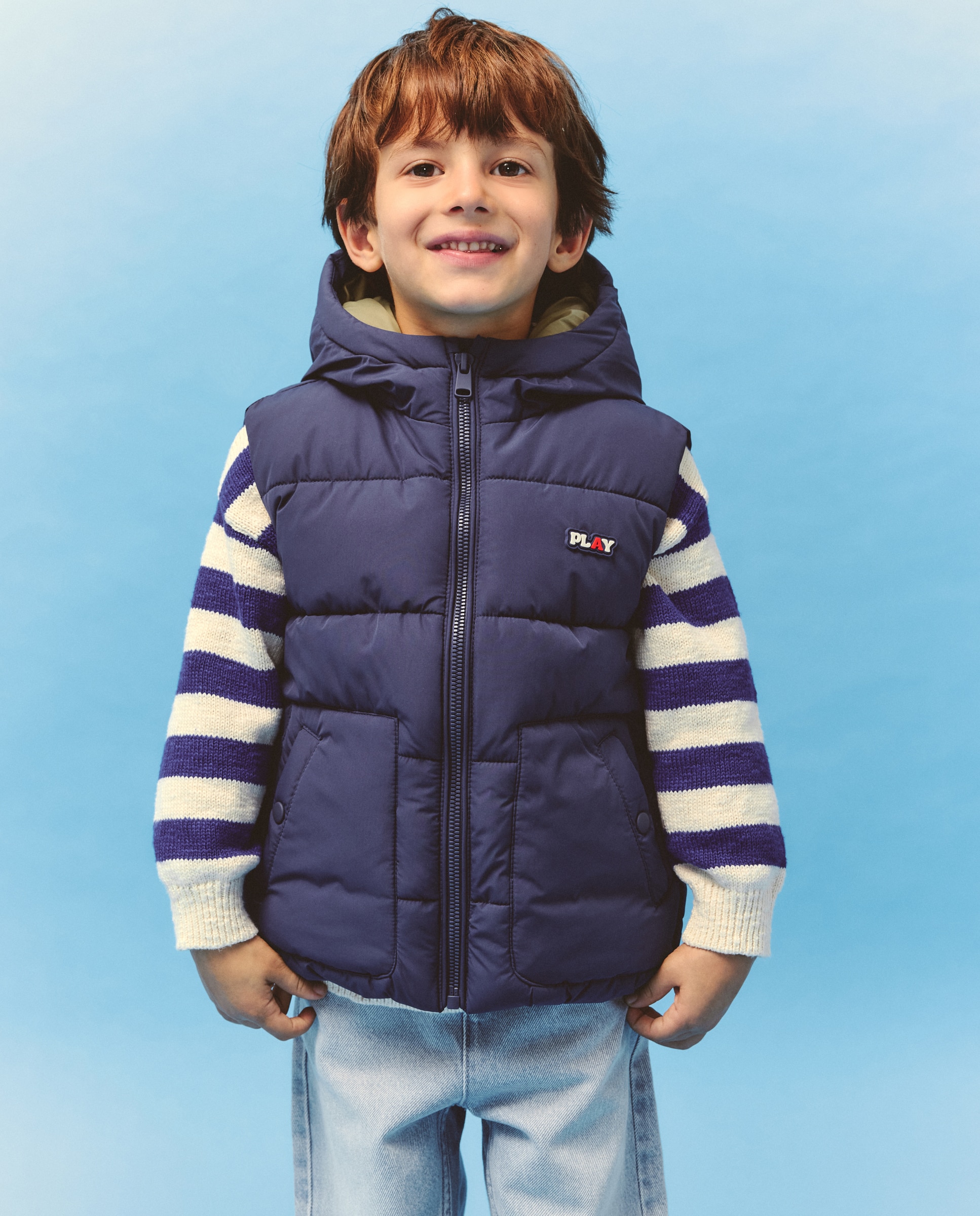 Chaleco acolchado liso de niño - Kids El Corte Inglés - 850 Piedra Azul tinta-1