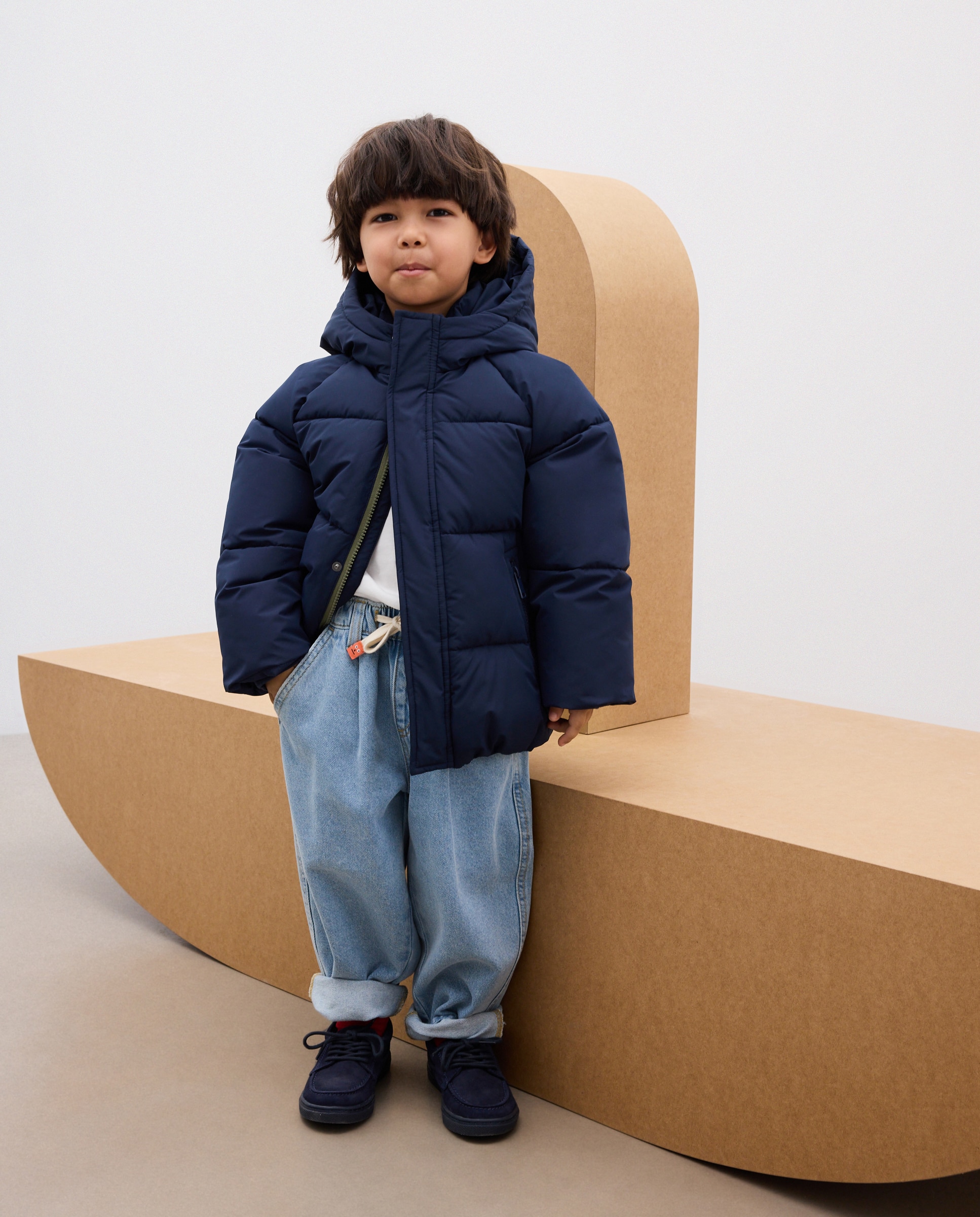 Imagen 0 de Parka lisa fantasía costuras de niño Azul marino