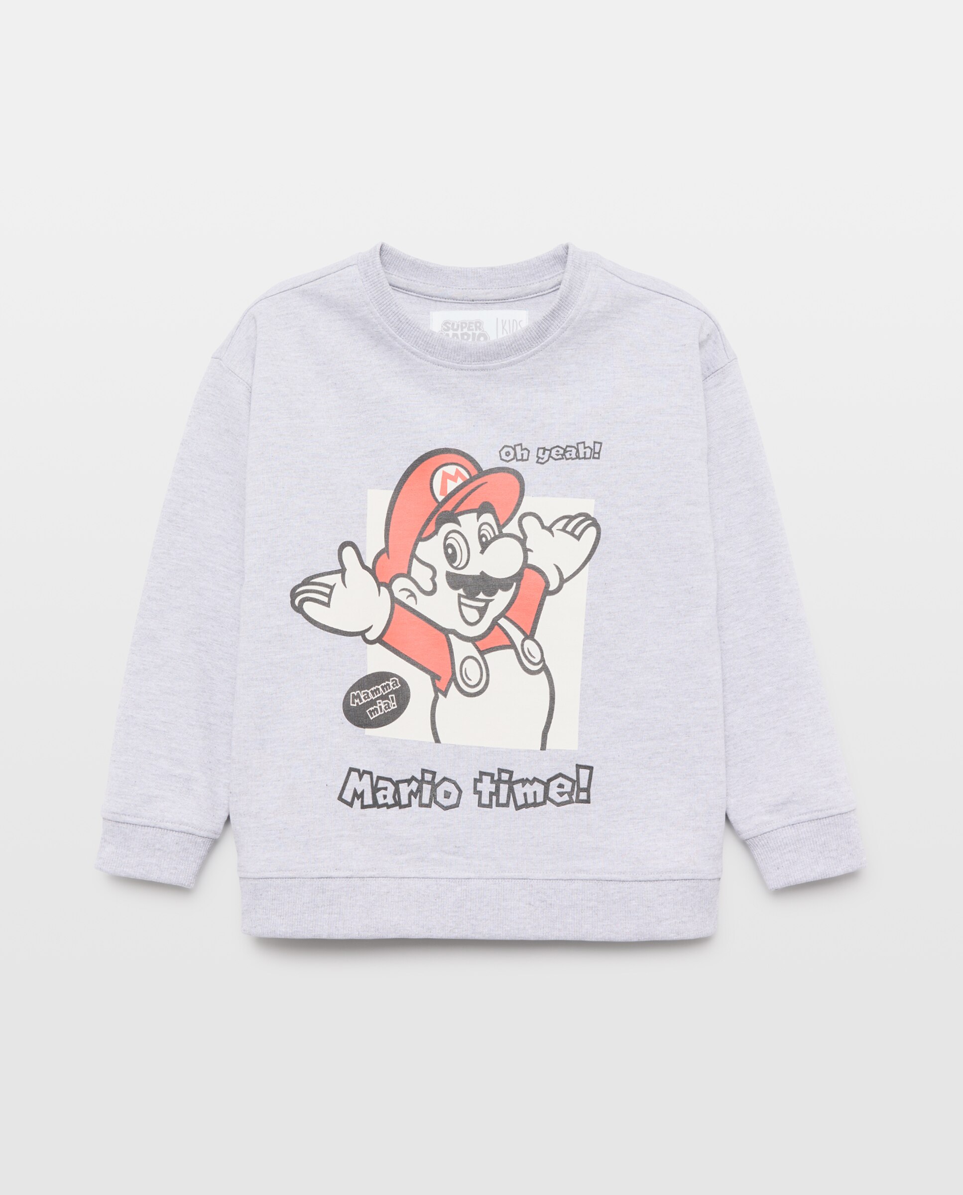 Sweatshirt Fechada com Estampado Mario Bros Kids El Corte Inglés Cinzento-4