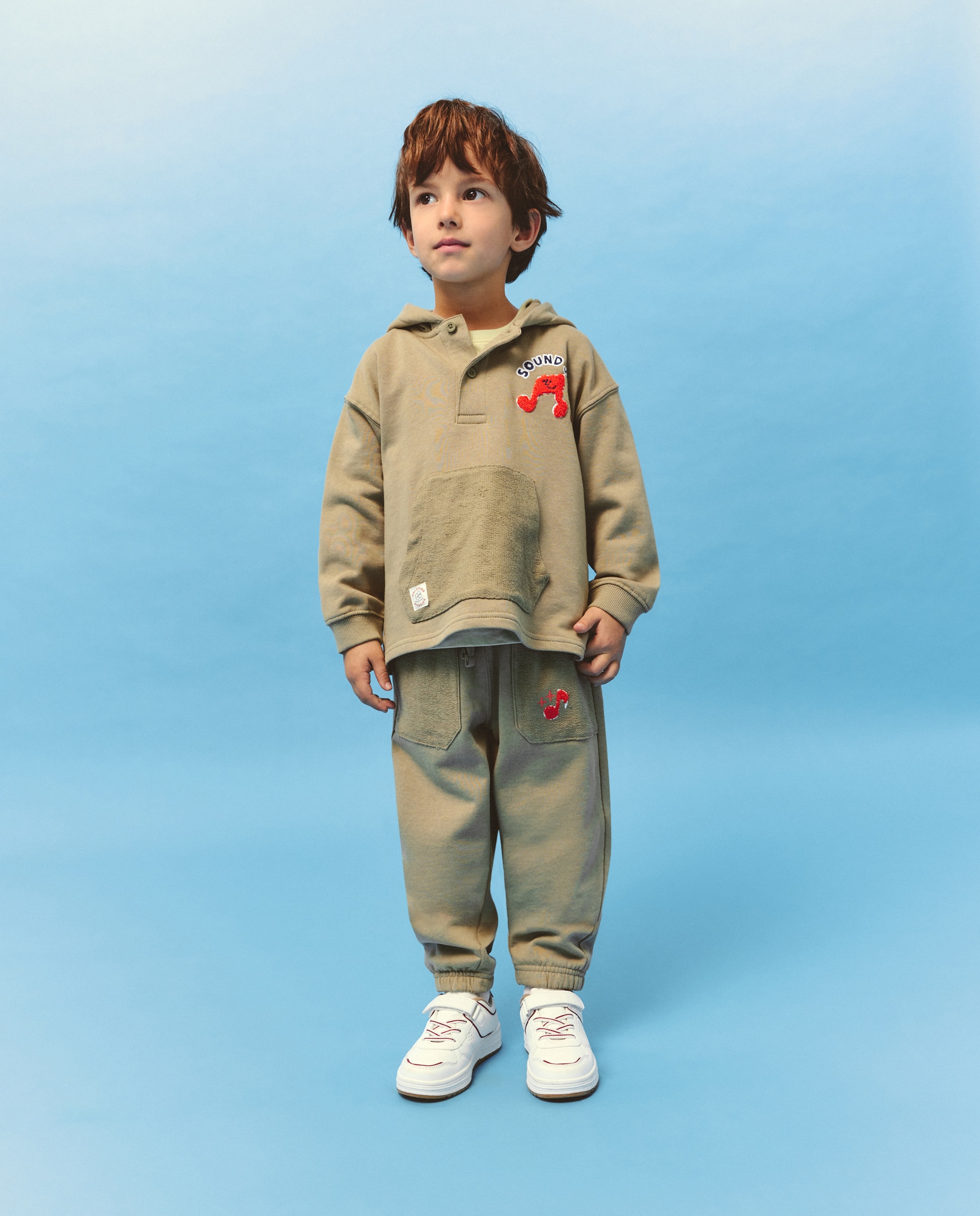 Sweatshirt Fechada com Capuz e Bolso Canguru Kids El Corte Inglés Verde-2