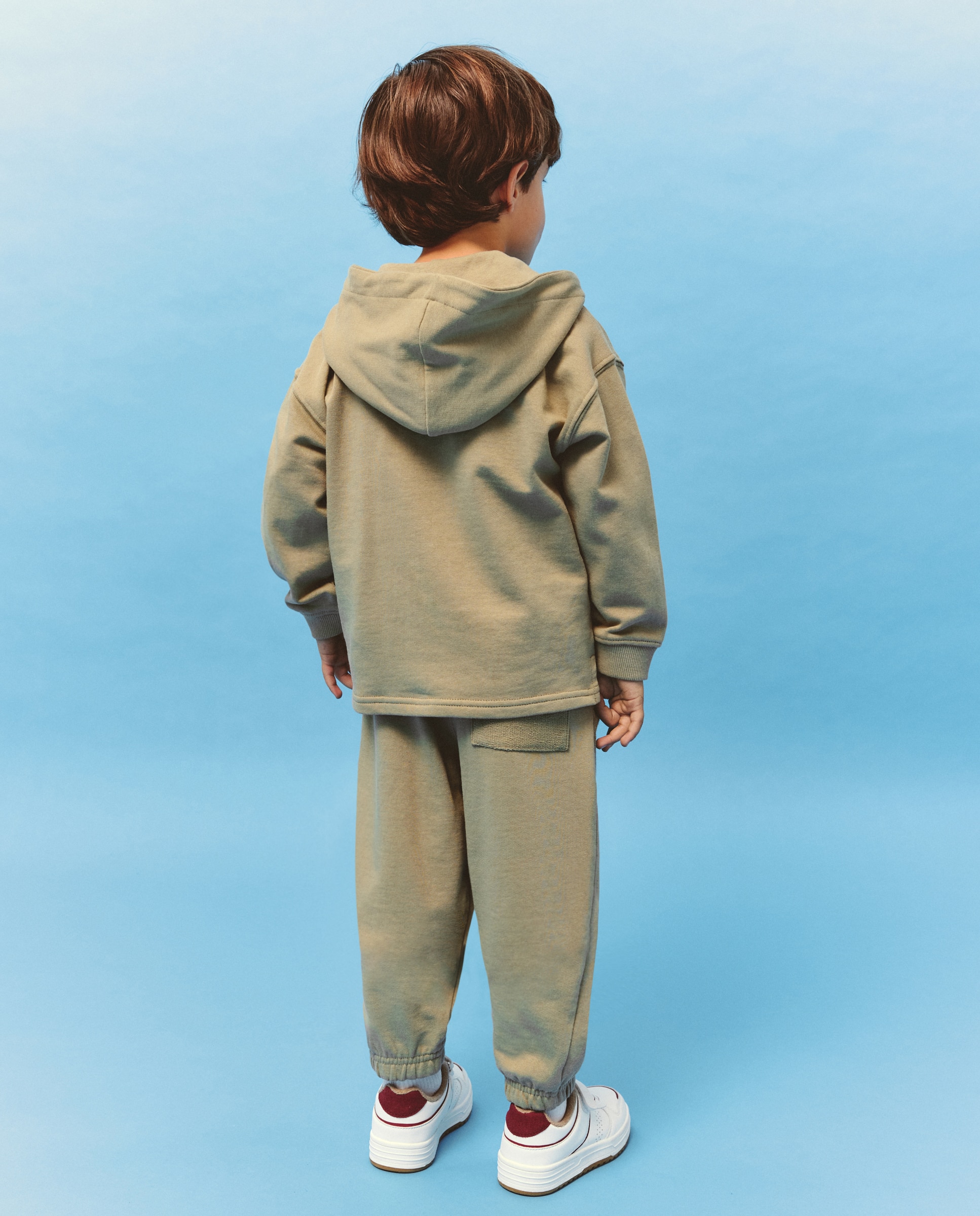 Sweatshirt Fechada com Capuz e Bolso Canguru Kids El Corte Inglés Verde-3