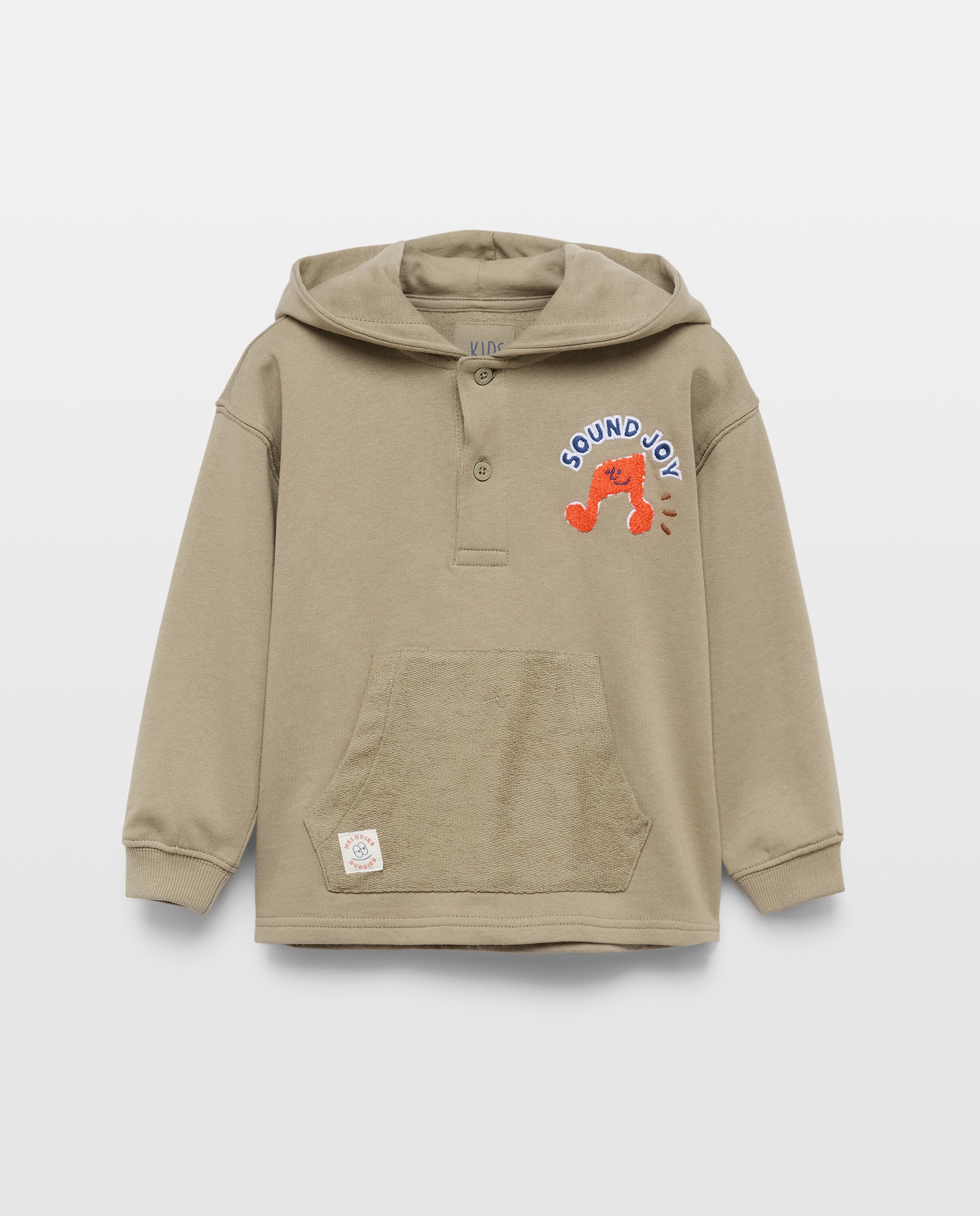 Sweatshirt Fechada com Capuz e Bolso Canguru Kids El Corte Inglés Verde-4