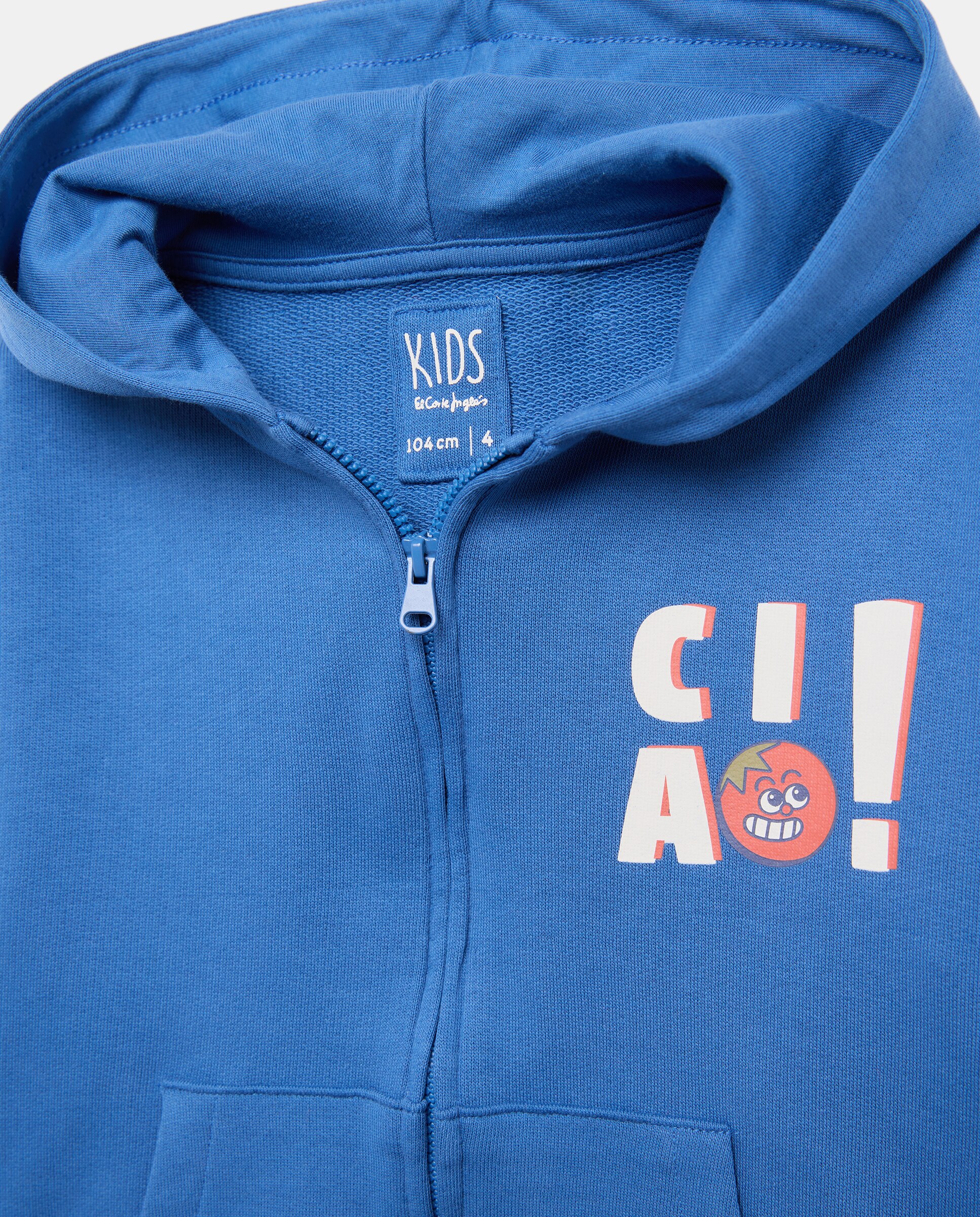 Sweatshirt Aberta com Capuz Kids El Corte Inglés Azul-4
