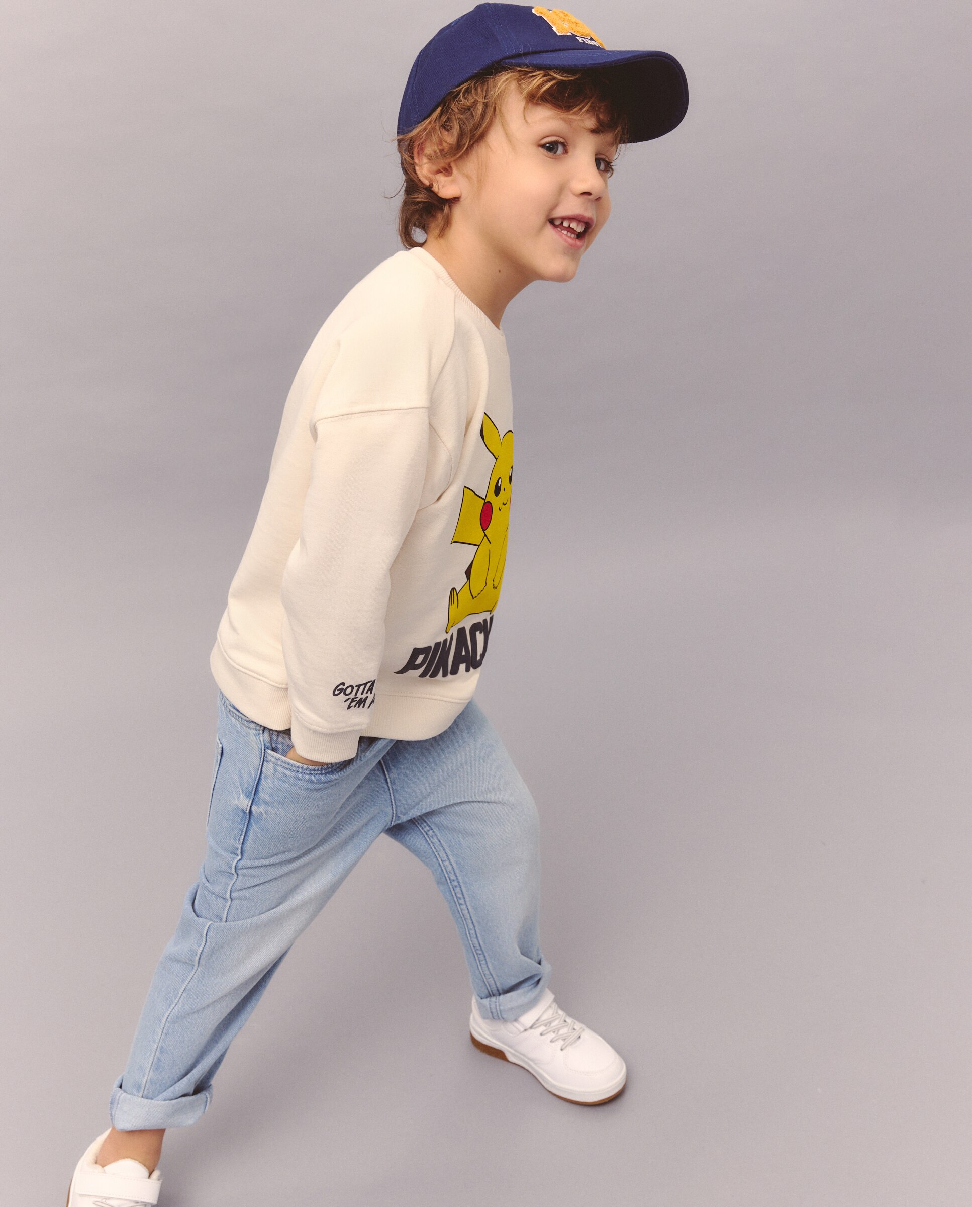 Sweatshirt Fechada sem Capuz com Estampado Pokémon Kids El Corte Inglés Branco-2