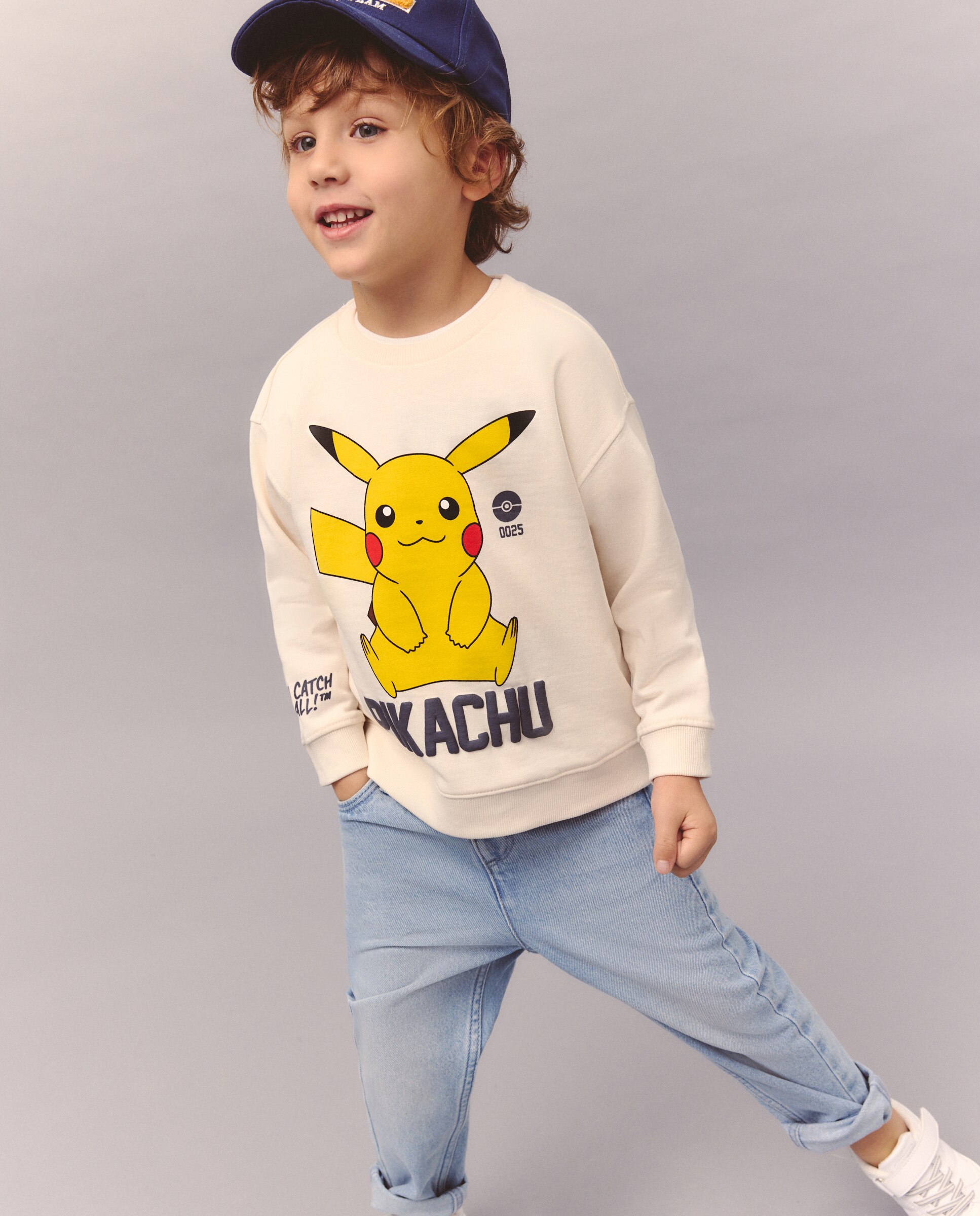 Sweatshirt Fechada sem Capuz com Estampado Pokémon Kids El Corte Inglés Branco-4
