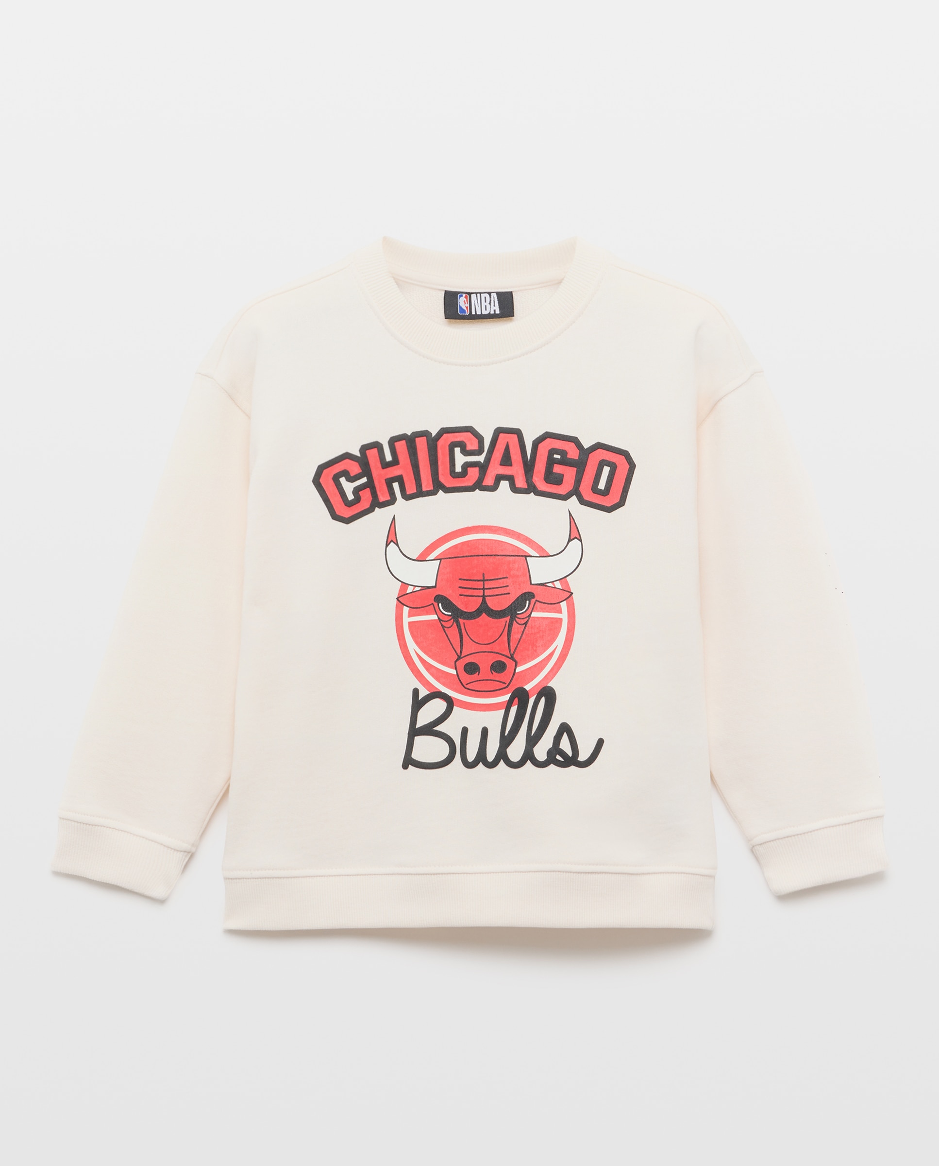 Sweatshirt Fechada com Estampado NBA Chicago Bulls Kids El Corte Inglés Branco-4