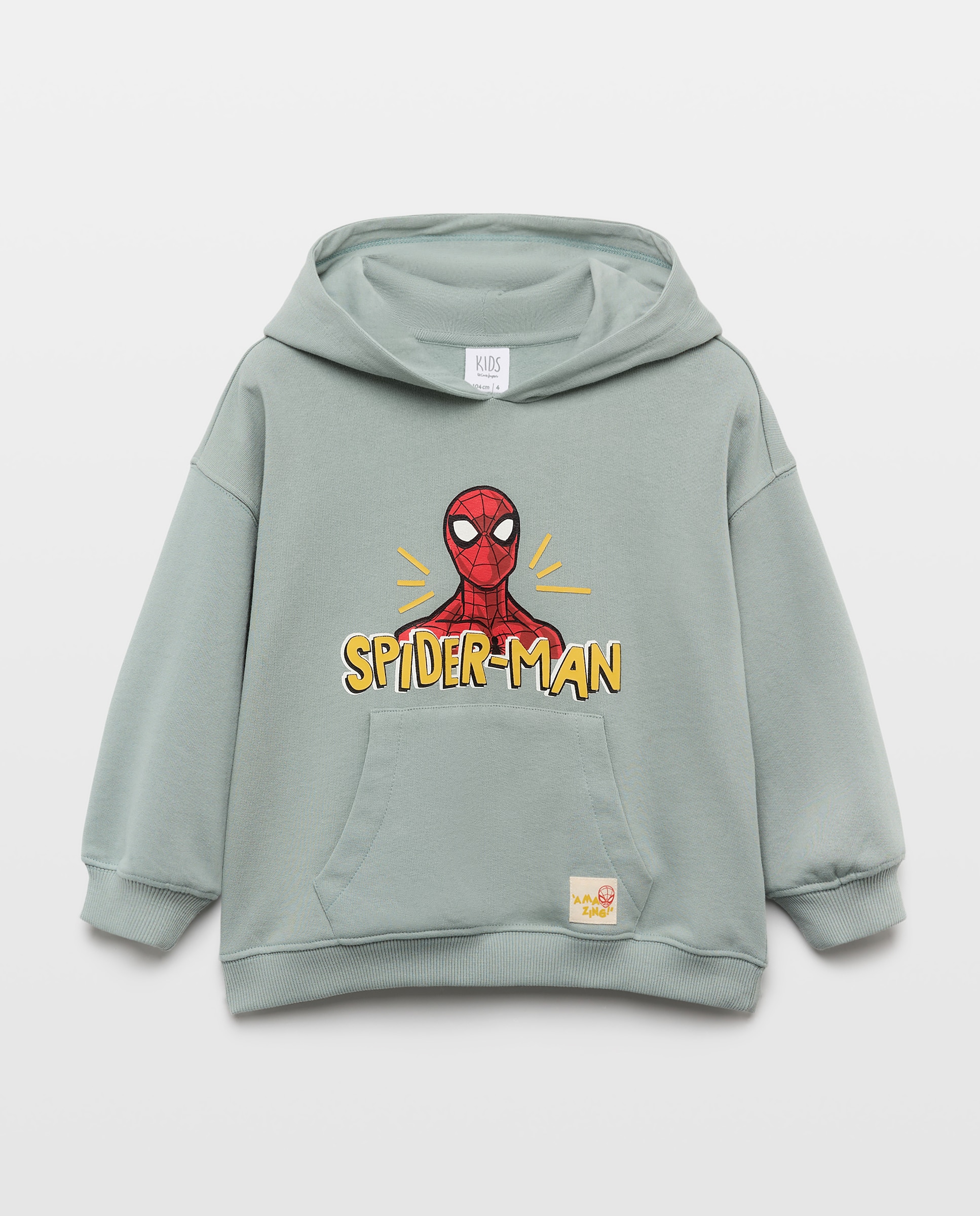 Sweatshirt Fechada com Capuz do Homem-Aranha Kids El Corte Inglés Verde-4
