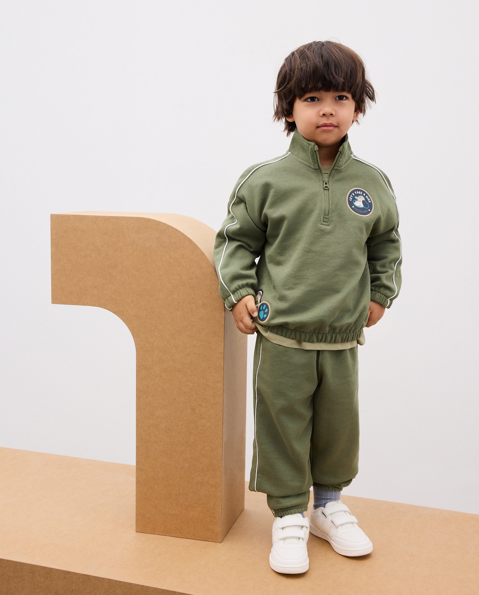 Imagen 0 de Sudadera cuello camionero con piping de niño Azul marino