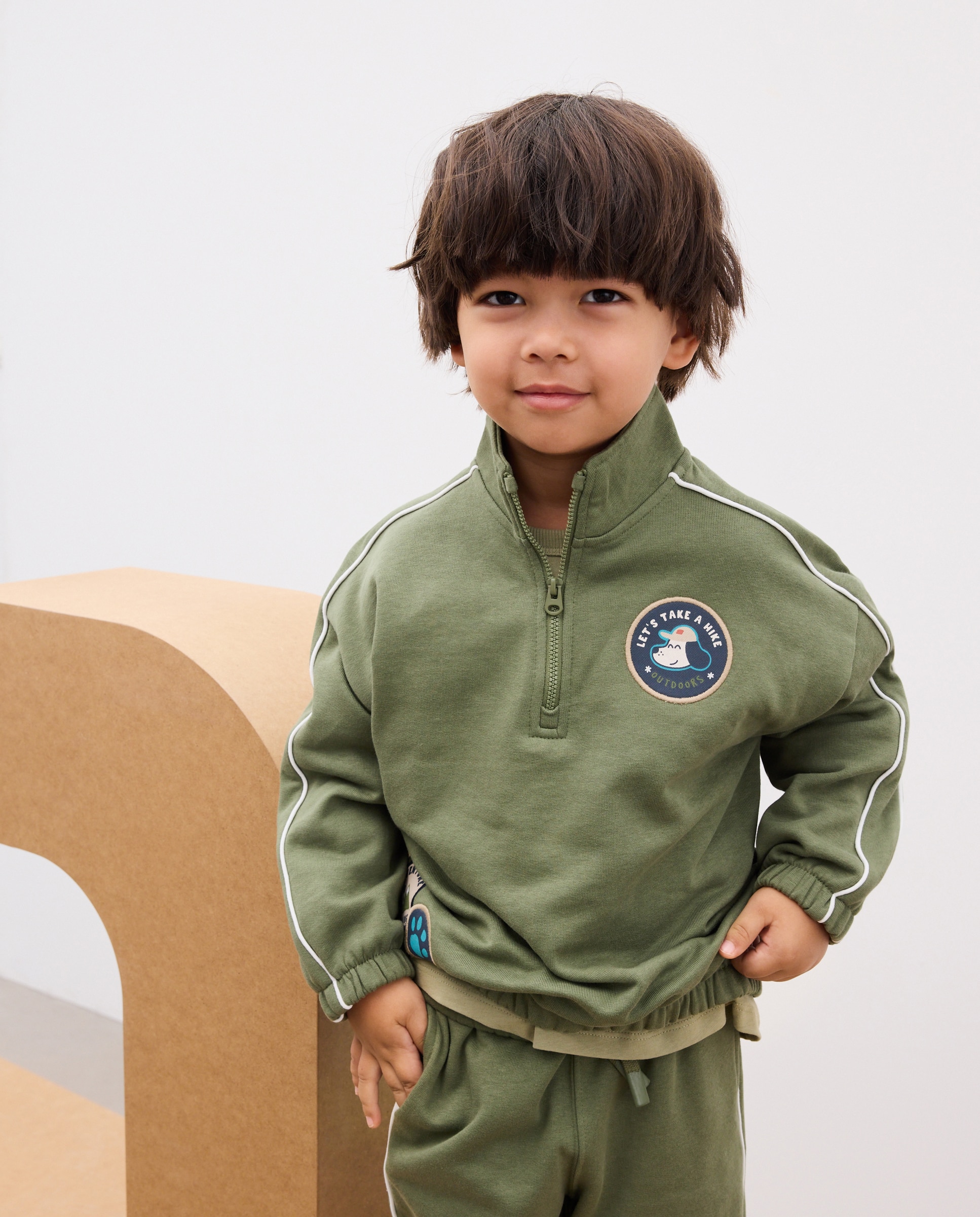 Sudadera cuello camionero con piping de niño - Kids El Corte Inglés - Azul marino Azul marino-3