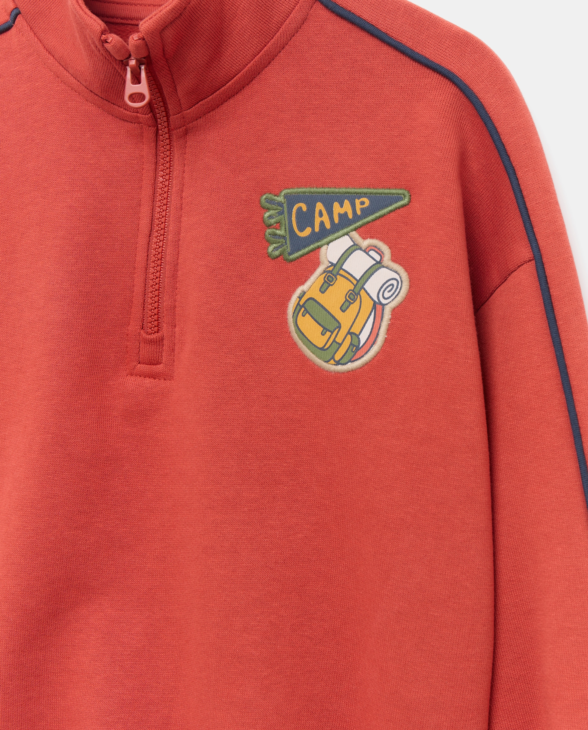 Sweatshirt com Gola de Camionista com Piping de Criança 770 Terracota-2