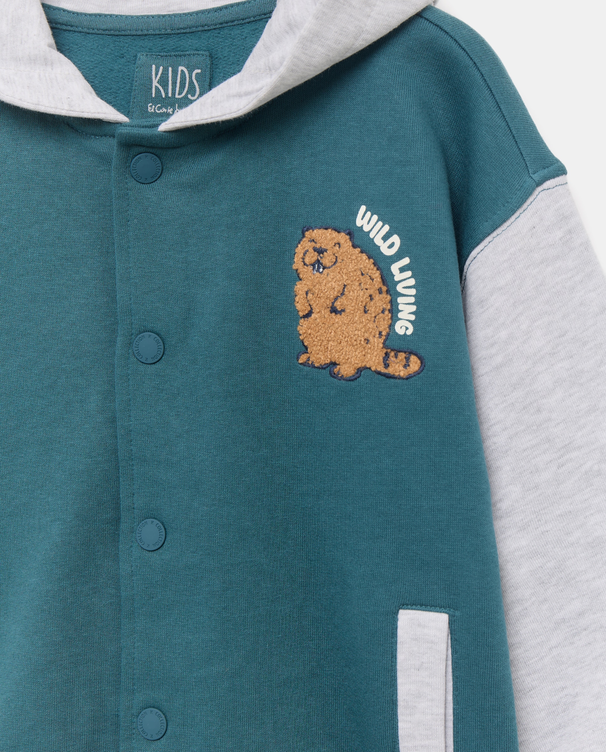 Sweatshirt Tipo Blusão Bomber com Capuz de Criança 440 Azulão-2