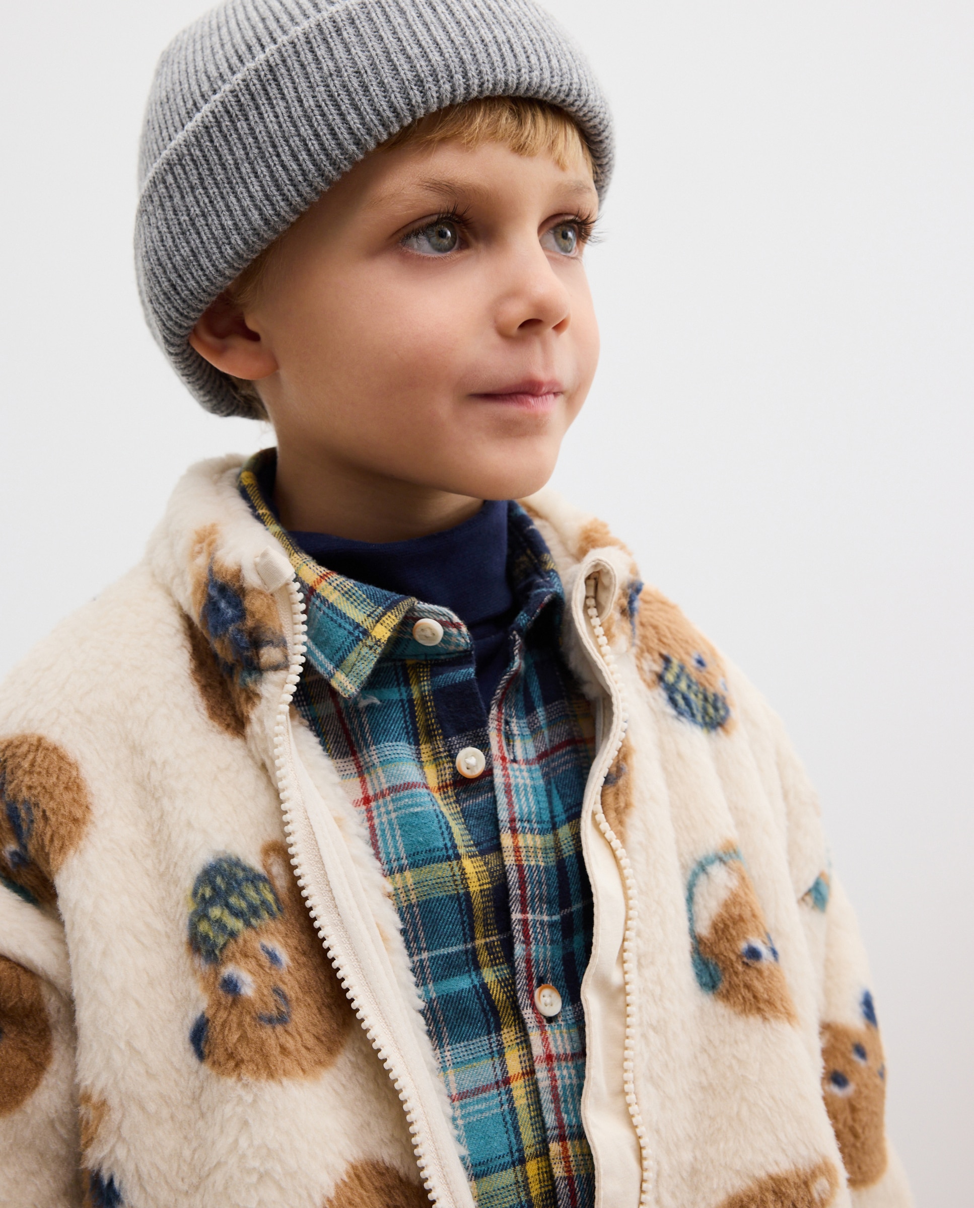 Sudadera borrego jaquard de niño - Kids El Corte Inglés - Marrón Marrón-1