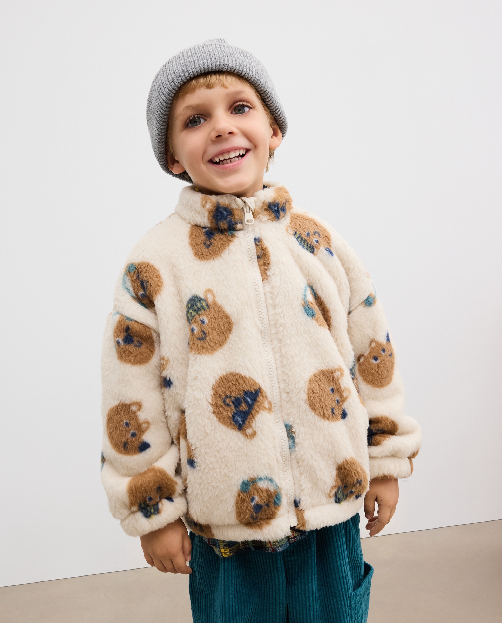 Sudadera borrego jaquard de niño - Kids El Corte Inglés - Marrón Marrón-3