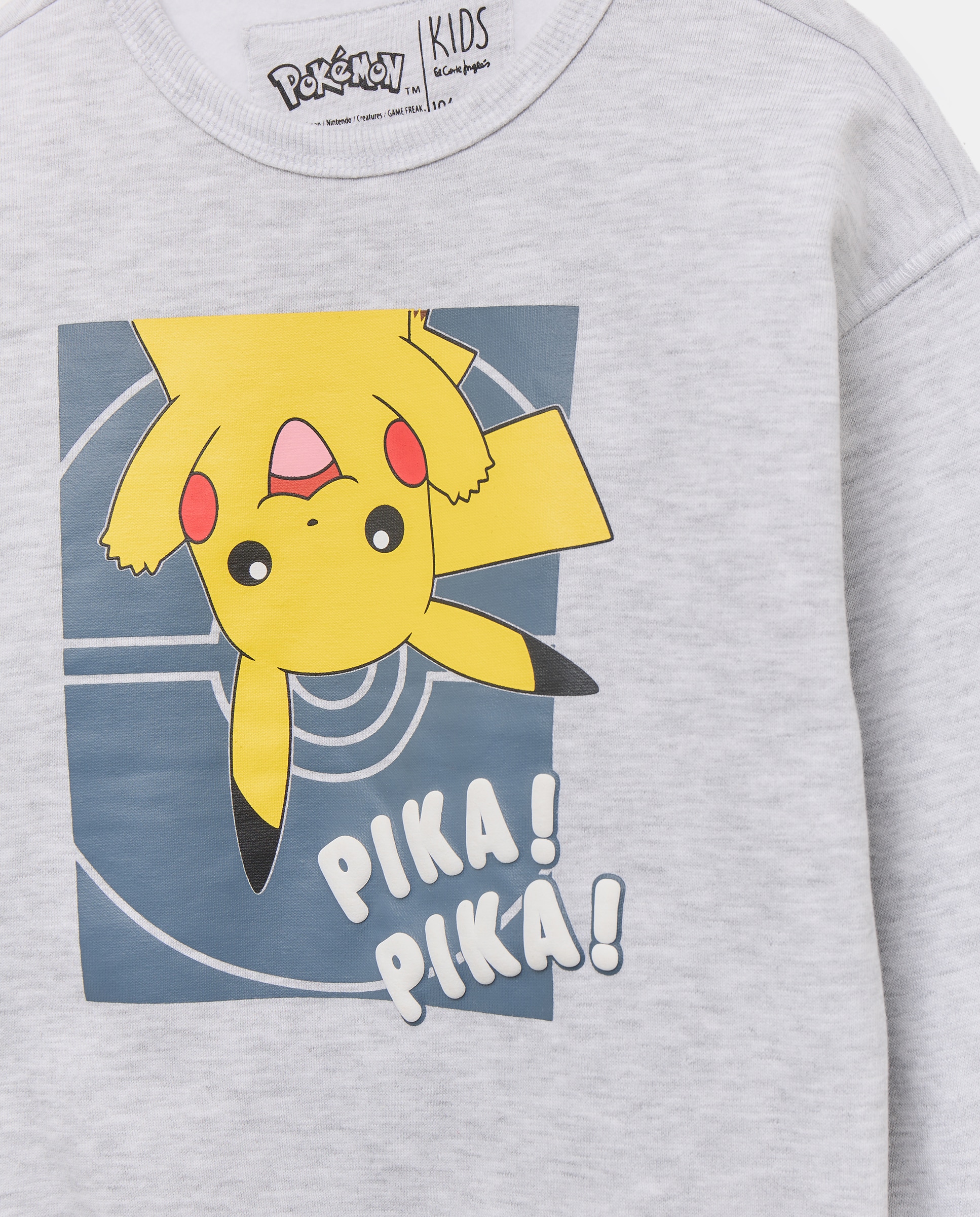 Sweatshirt de Gola Redonda com Fantasia Pokémon Cinzento-2