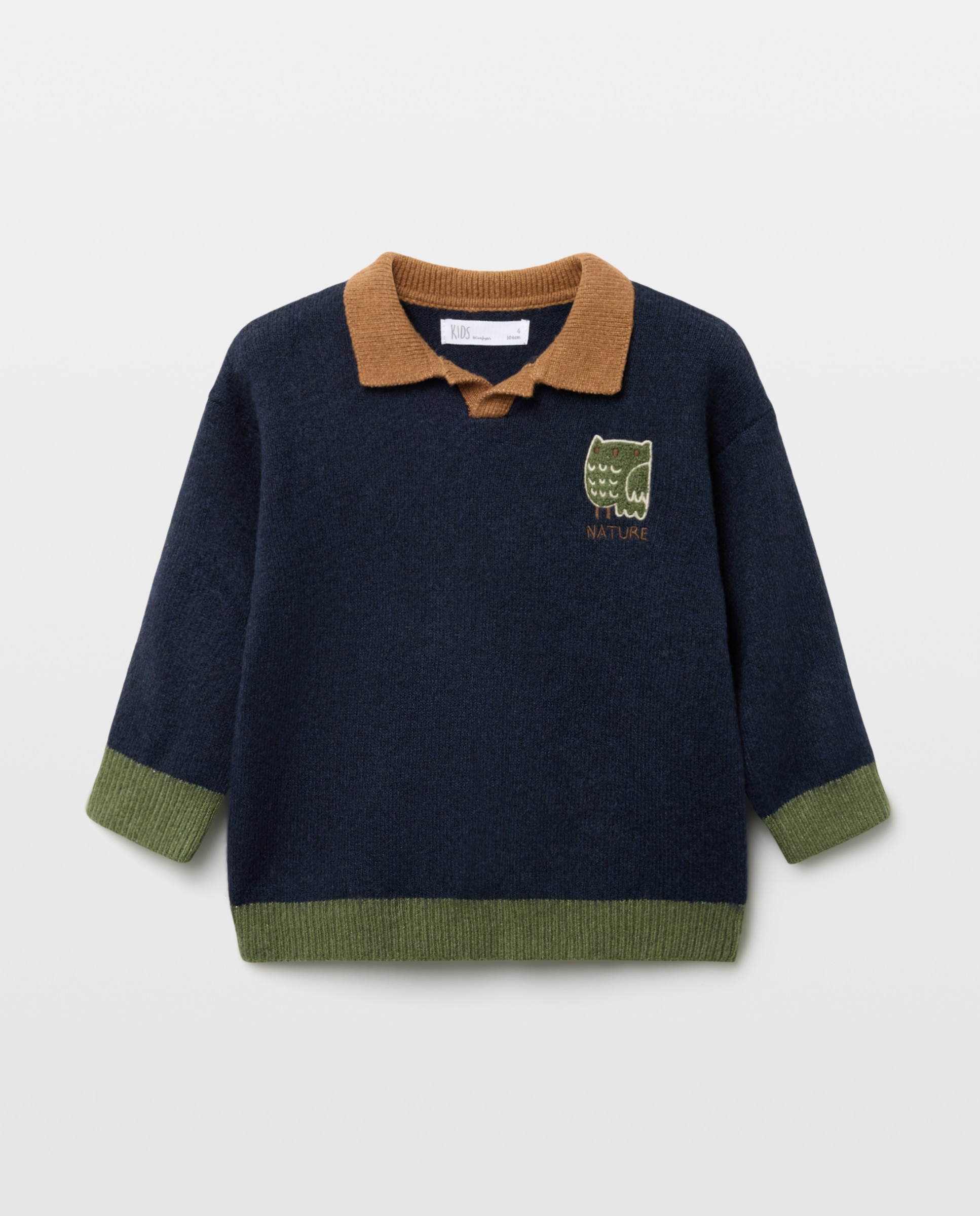 Imagem 0 de Camisola de Malha Básica com Gola de Polo de Criança