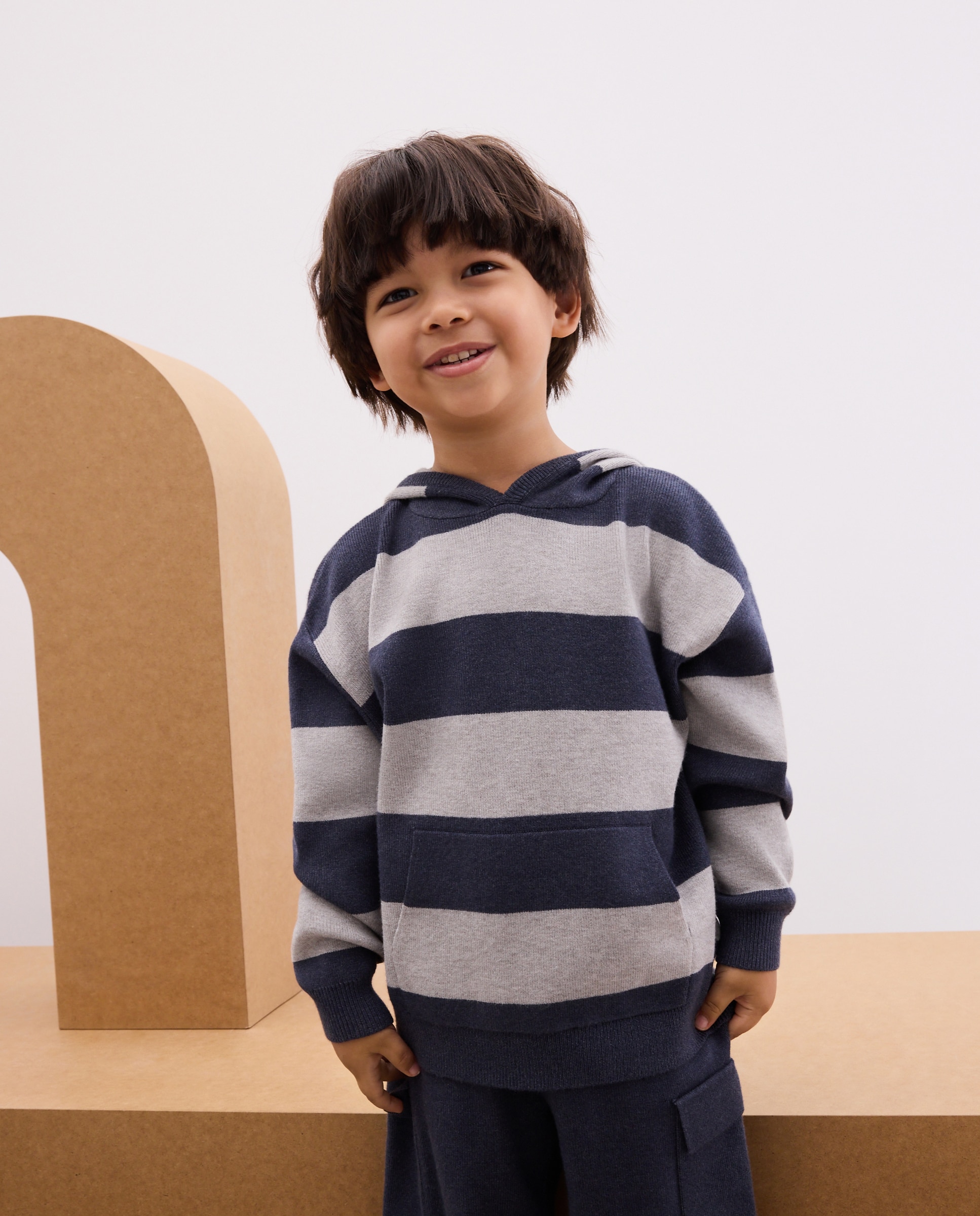 Imagen 1 de Jersey con capucha a rayas de niño Azul