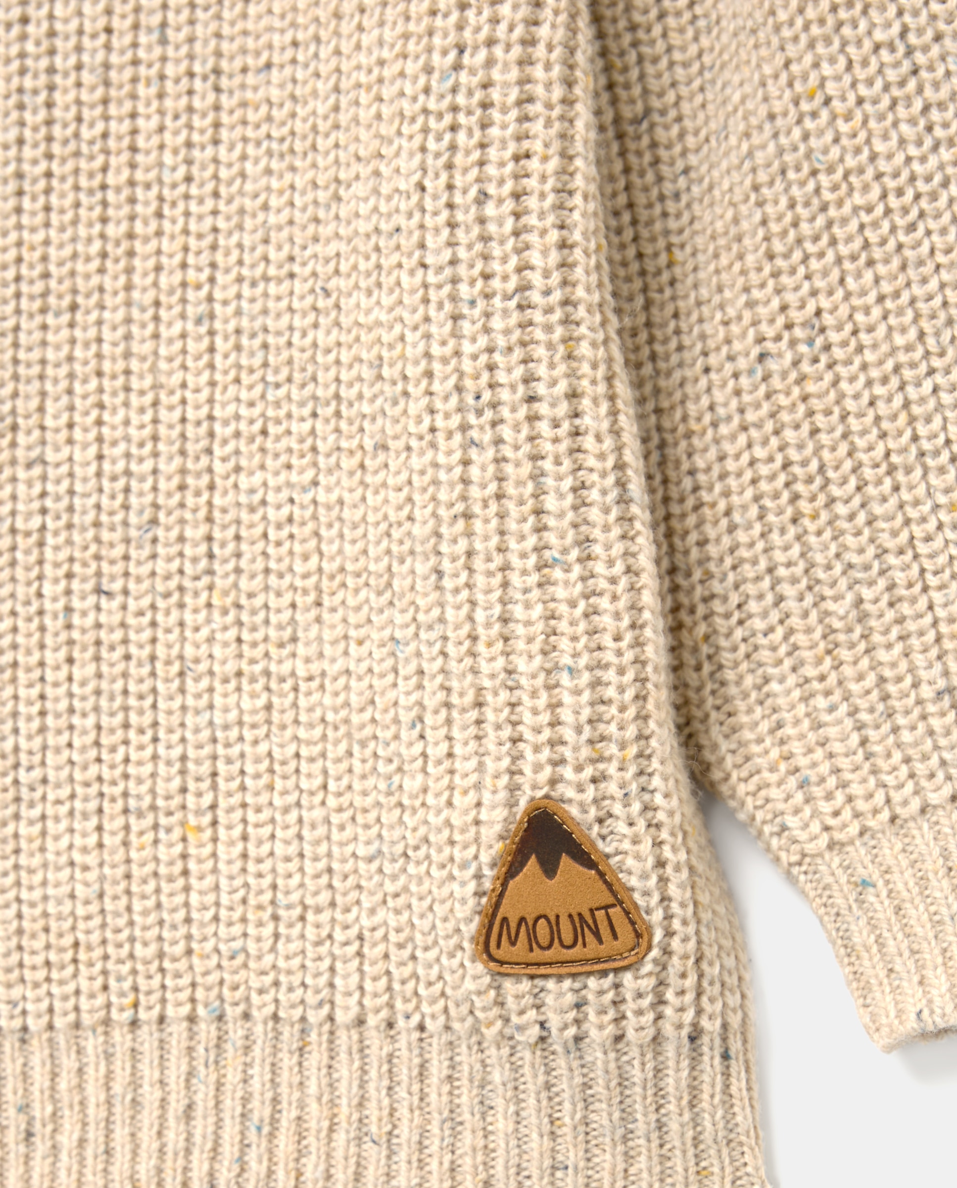 Camisola de Malha Inglesa de Criança com Cotoveleiras Neps 120 Cru-2