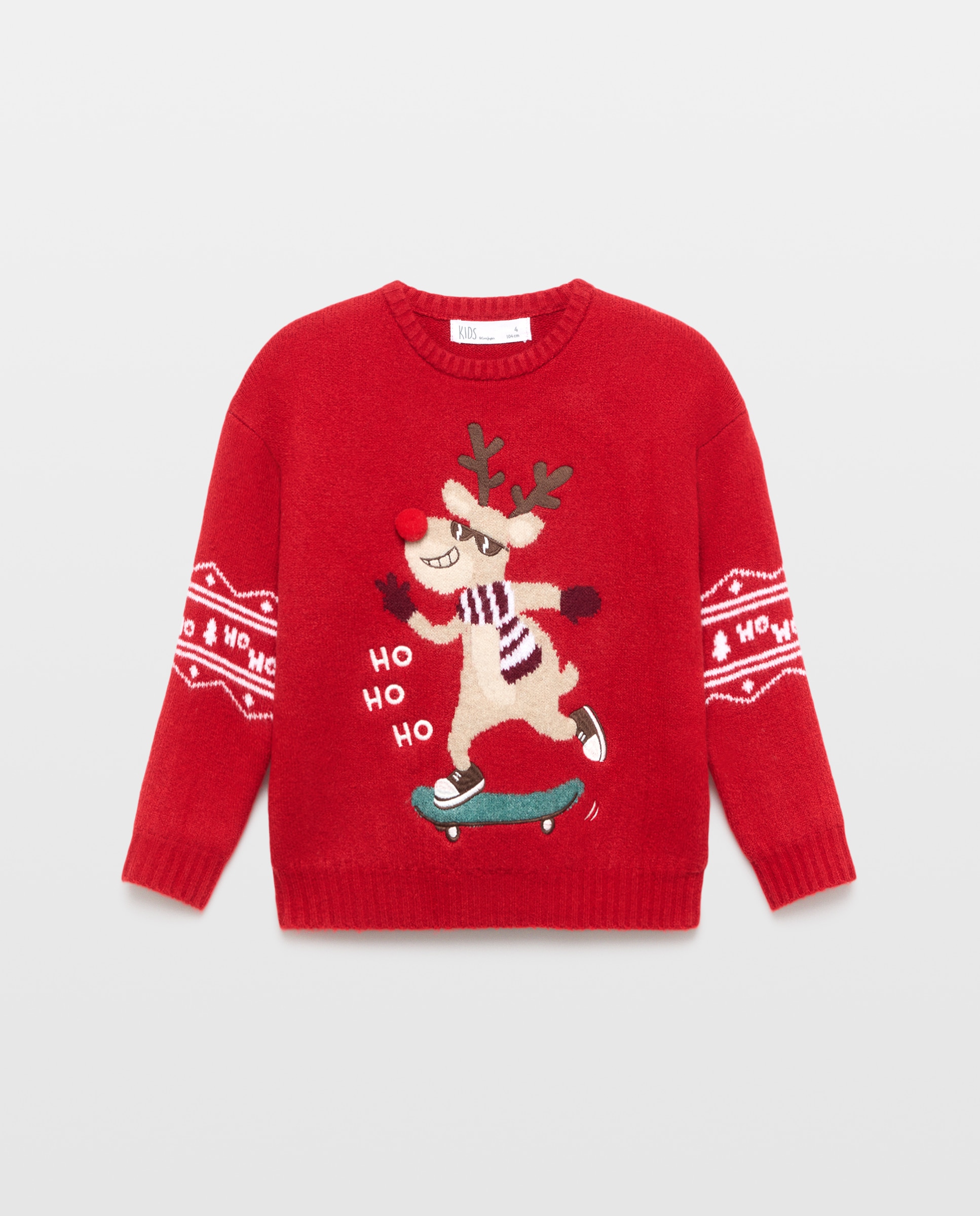 Imagem 0 de Camisola de Malha Básica com Gola Redonda e Fantasia Natal