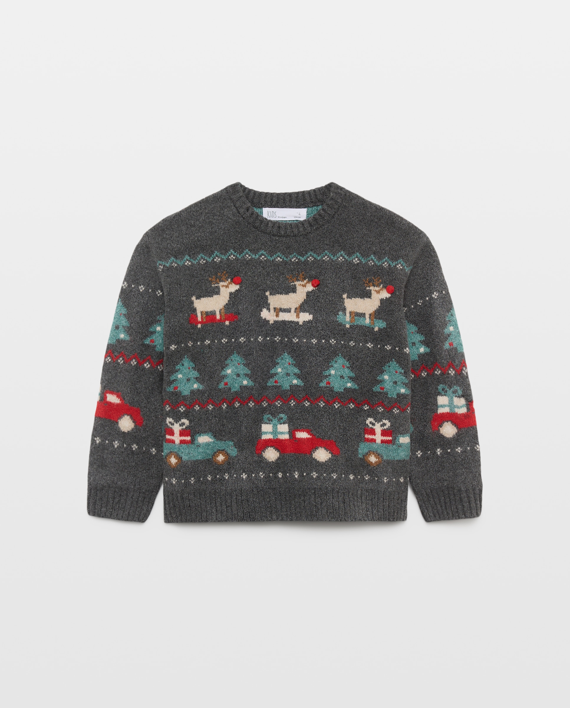 Imagem 0 de Camisola de Malha Básica com Gola Redonda e Fantasia Natal