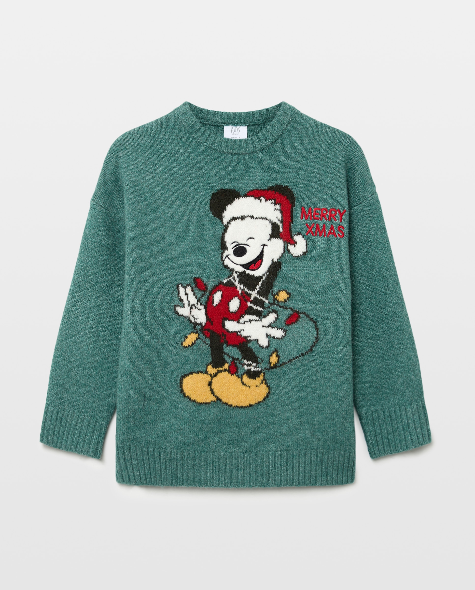 Imagem 0 de Camisola de Malha Básica com Gola Redonda e Fantasia Mickey Natal