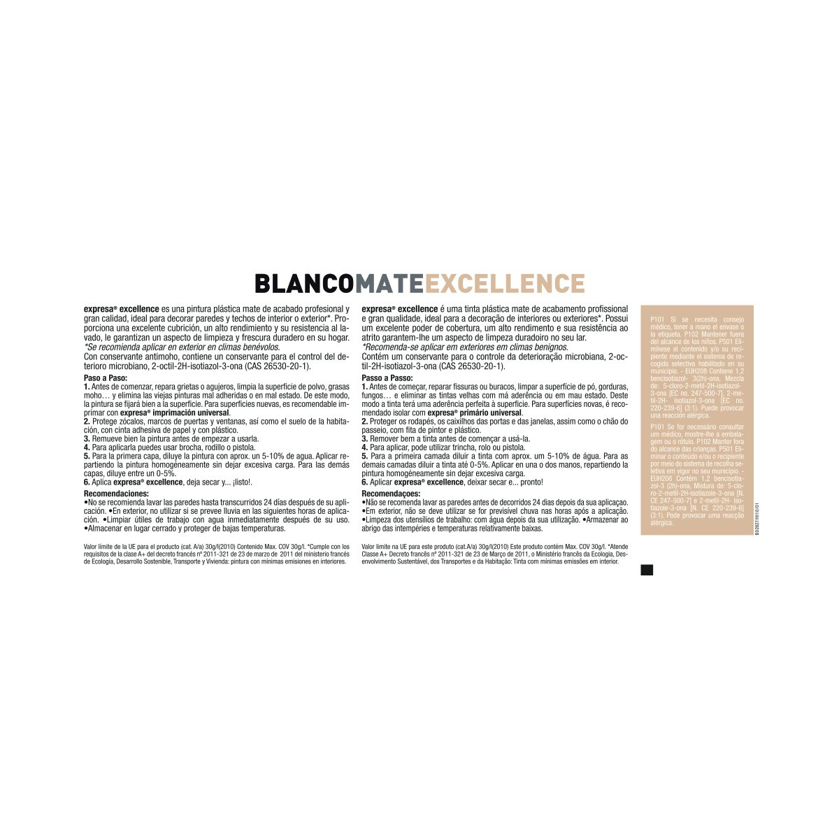 Pintura Plástica Interior/Exterior Mate Excellence Blanco-3