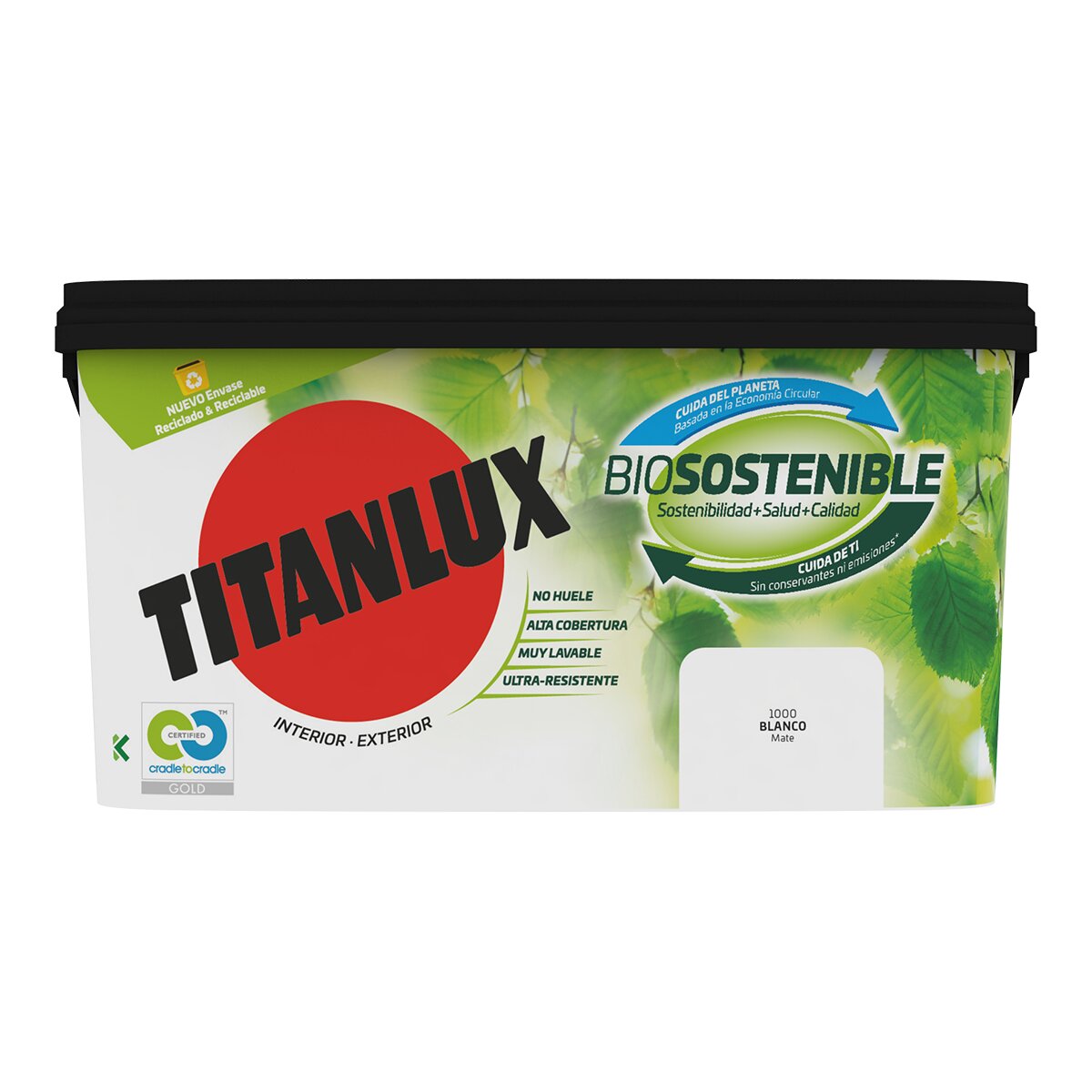 Pintura Plástica Mate Blanca Biosostenible 4 l Blanco-1