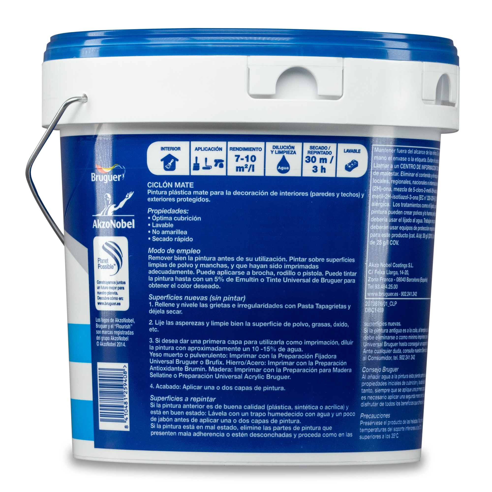 Pintura Plástica Mate Interiores Ciclón Blanco-5