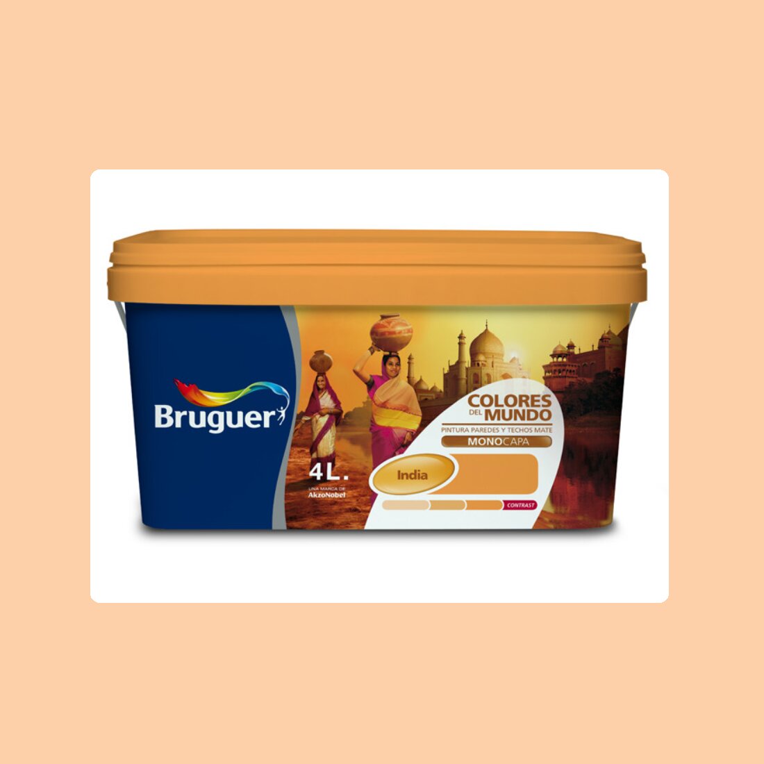 Bruguer - Pintura Plástica Mate Colores Del Mundo 4 l - Serie India.